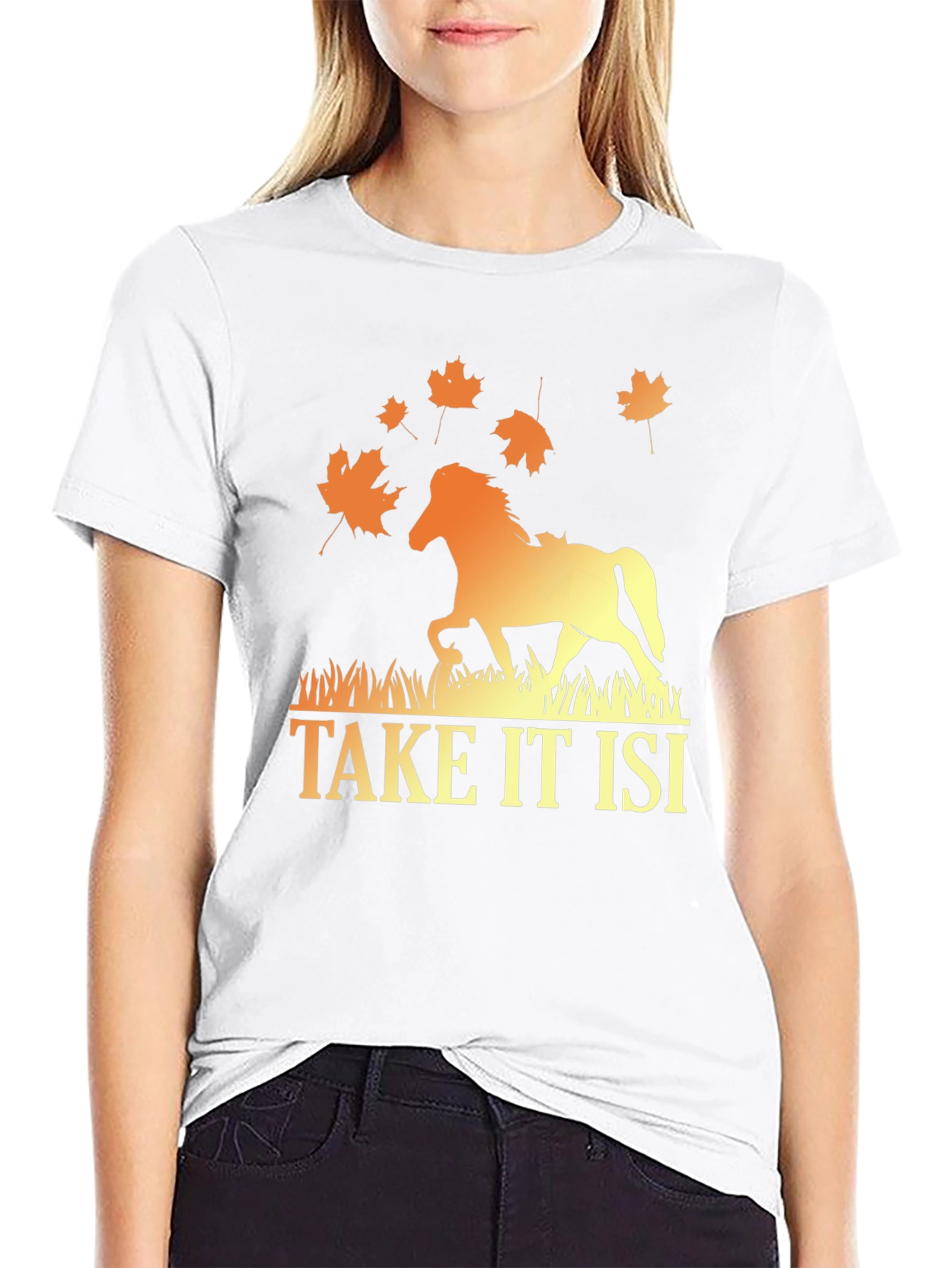 Camiseta Hombre Diseño Caballo Otoñal