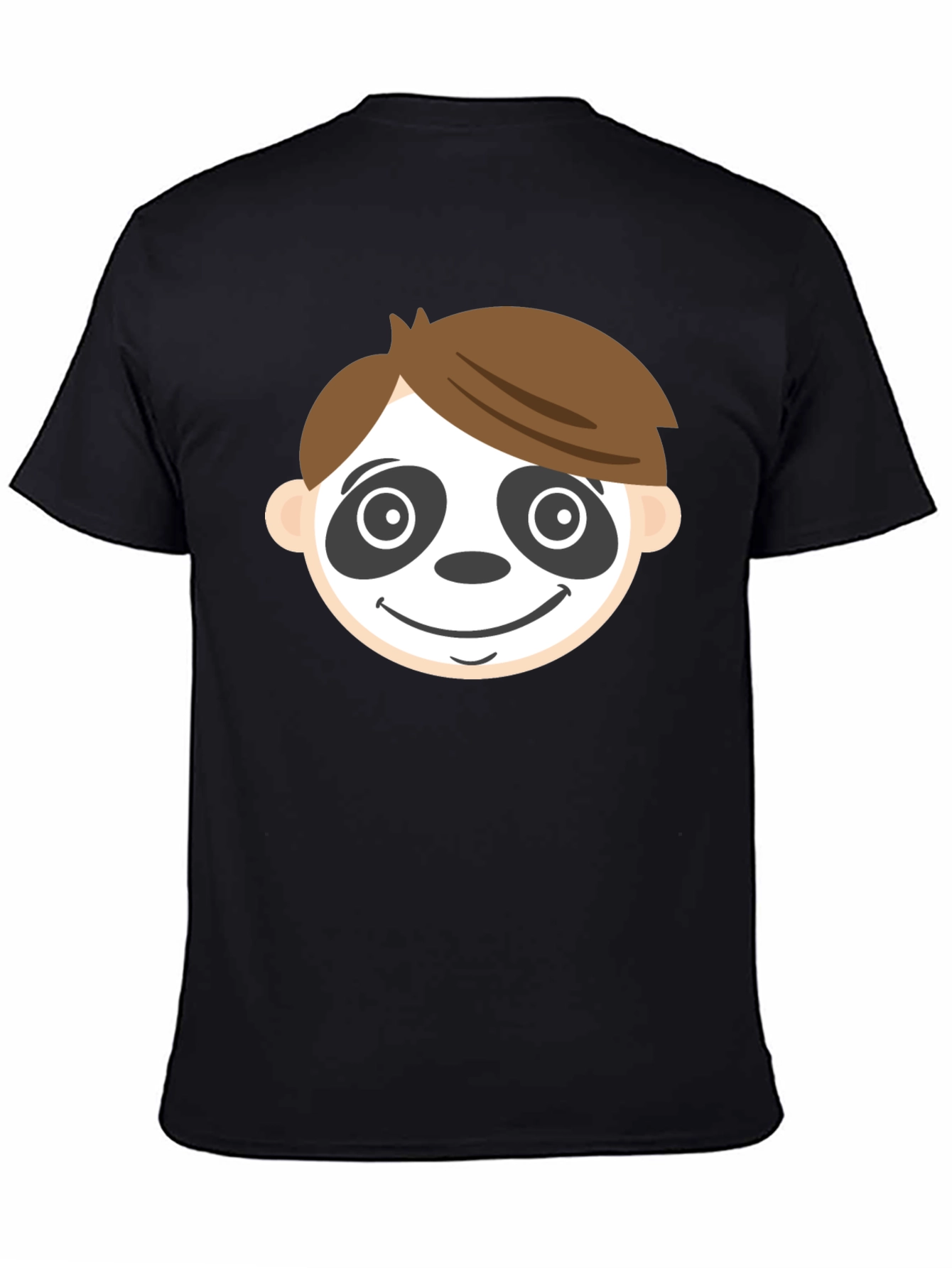 Camiseta Negra con Cara de Panda para Hombre