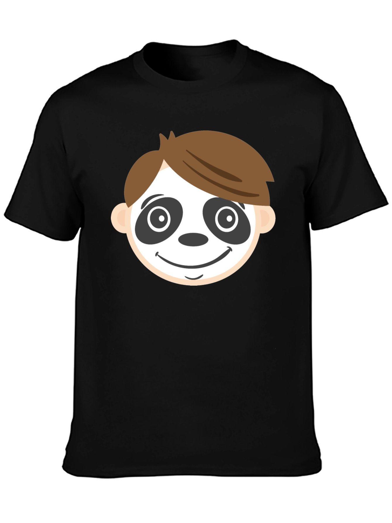 Camiseta Negra con Cara de Panda para Hombre