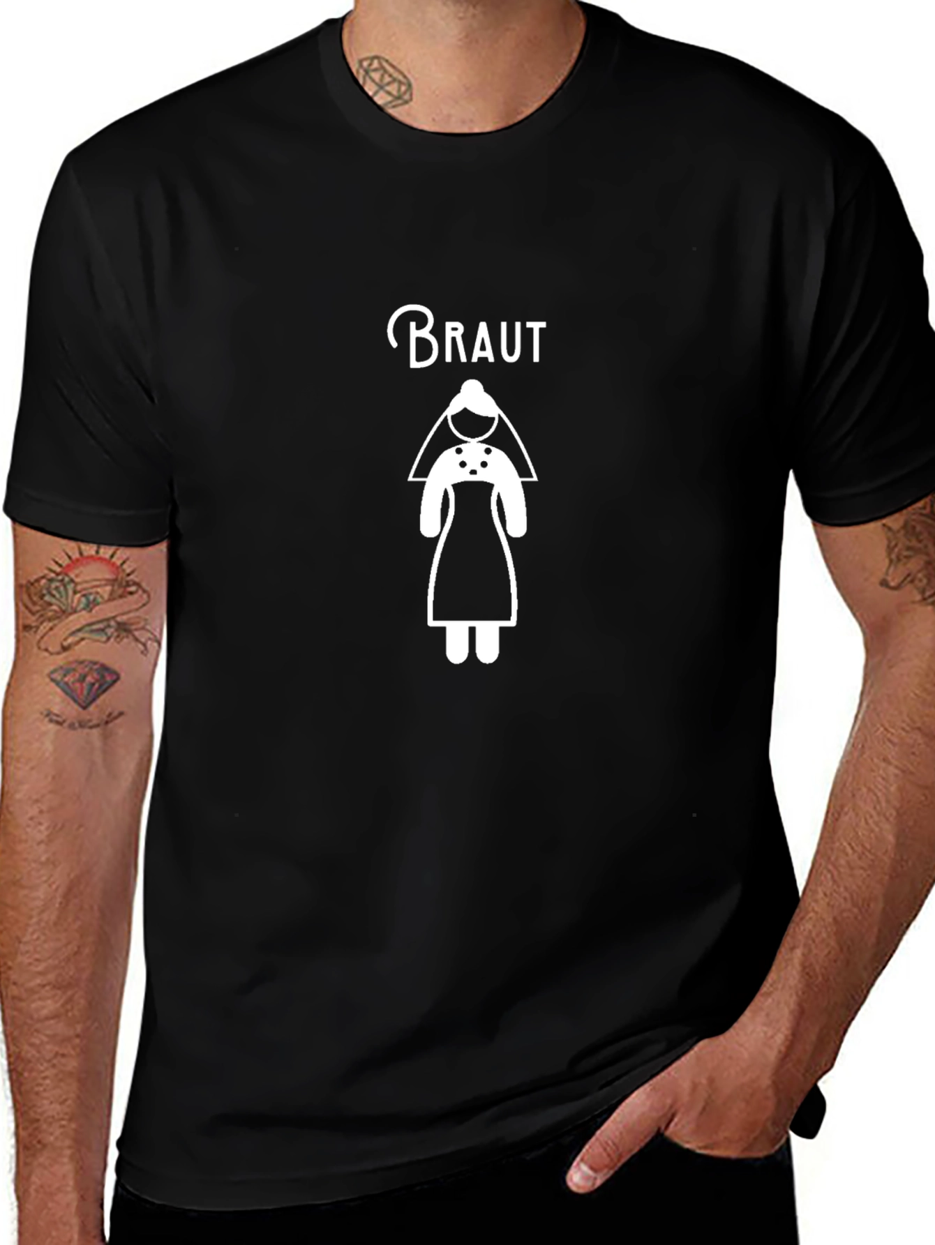 Camiseta Negra Braut para Despedida de Soltera