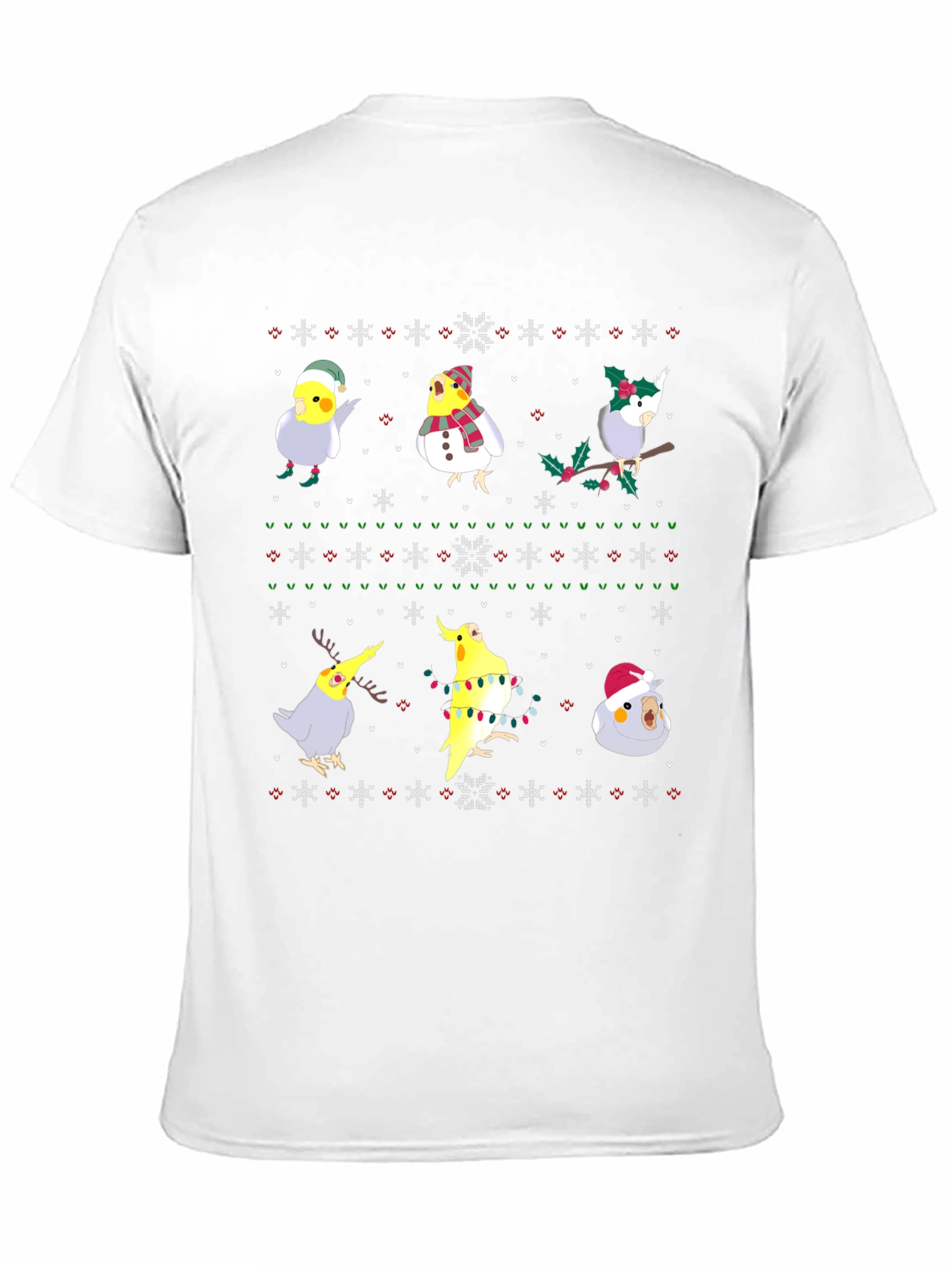 Camiseta Navideña con Diseño de Cacatúas Festivas