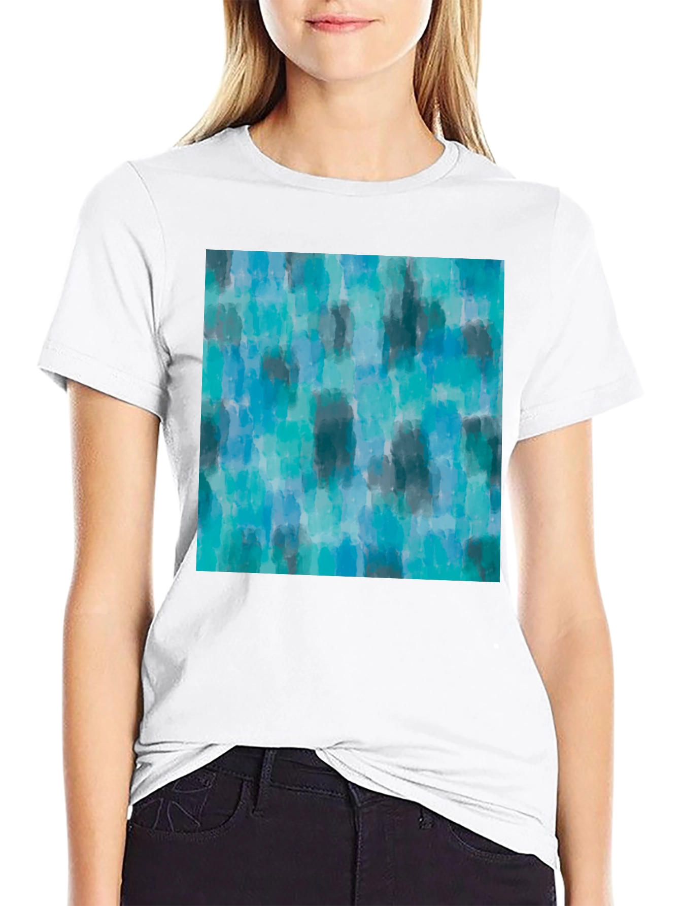 Camiseta Hombre Estampado Abstracto Azul