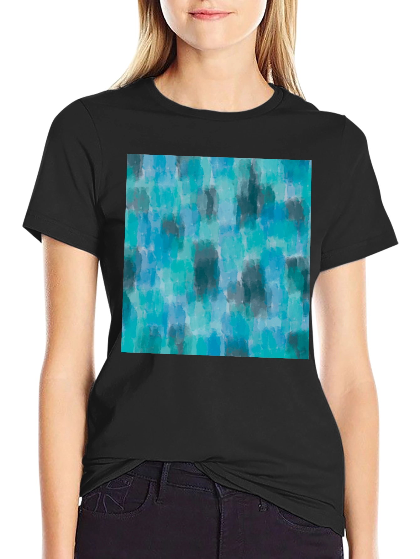 Camiseta Hombre Estampado Abstracto Azul