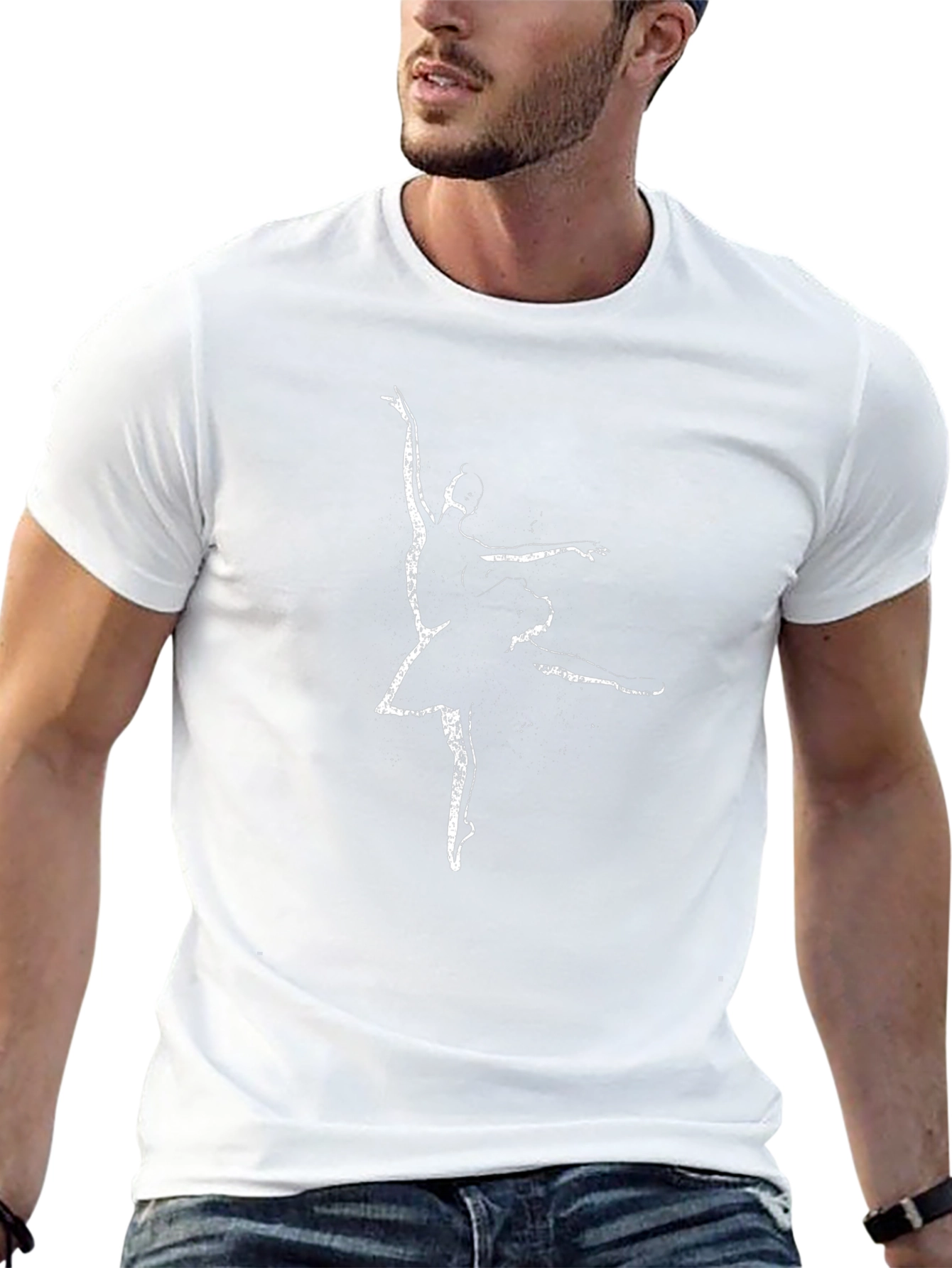 Camiseta Negra con Bailarina para Hombre