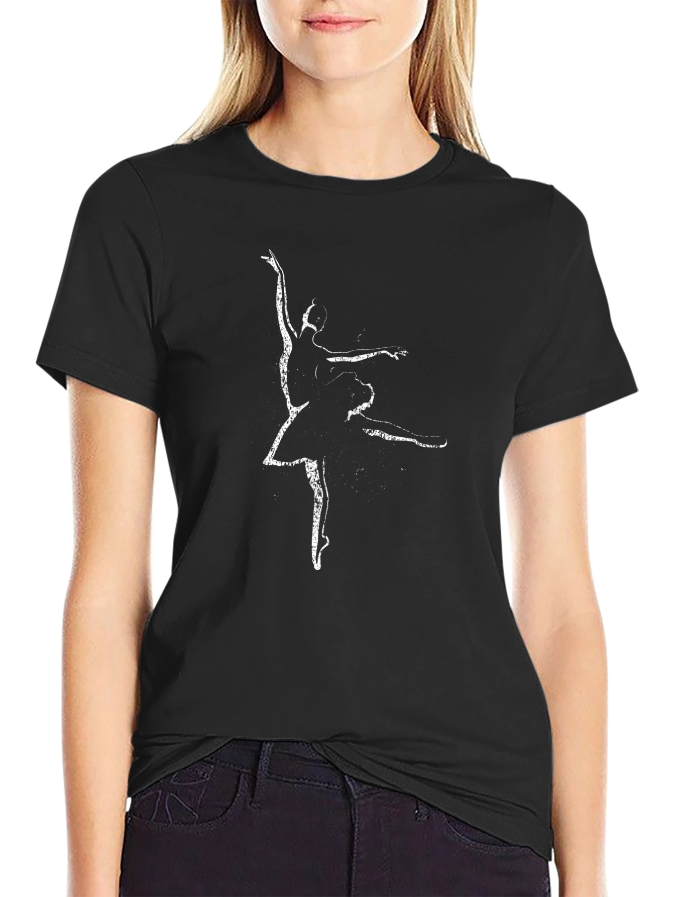 Camiseta Negra con Bailarina para Hombre