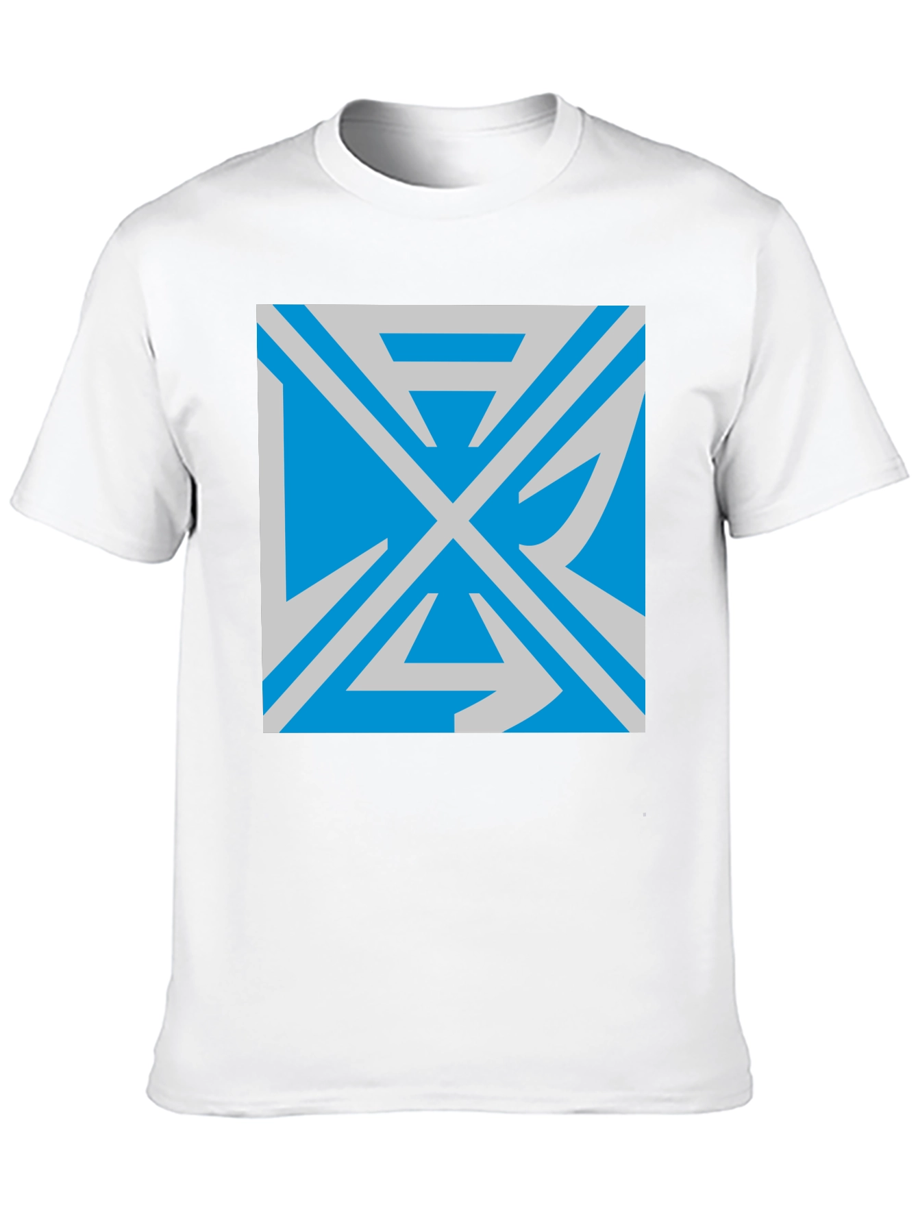 Camiseta Negra con Diseño Abstracto Azul