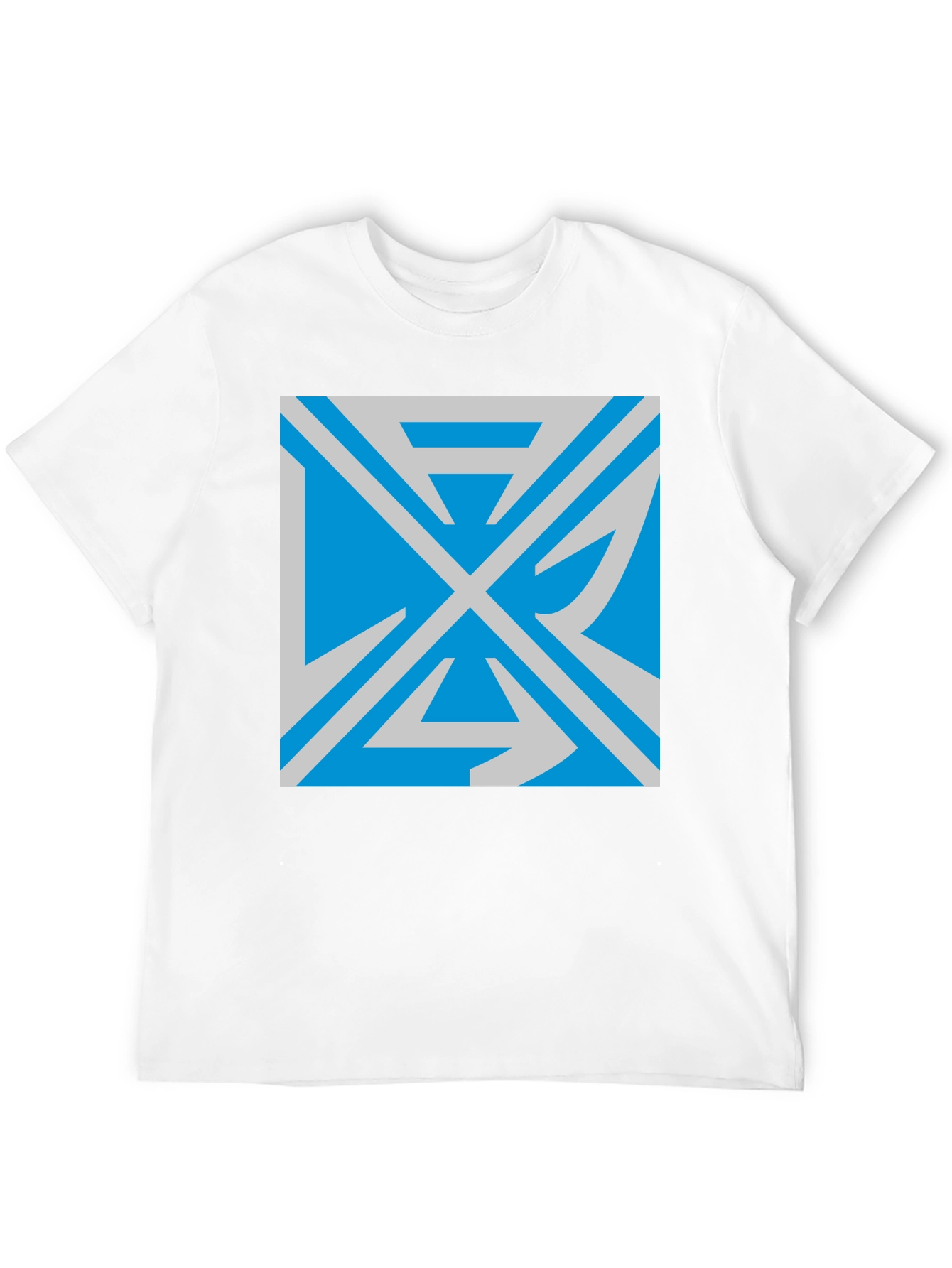 Camiseta Negra con Diseño Abstracto Azul
