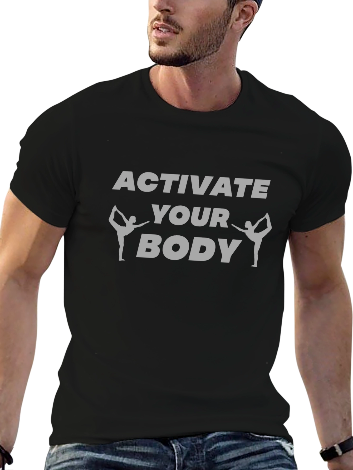 Camiseta Negra: Activa tu cuerpo con yoga