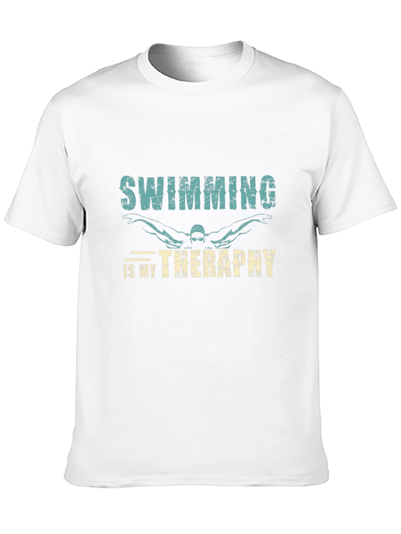 Camiseta Negra con Estampado de Natación