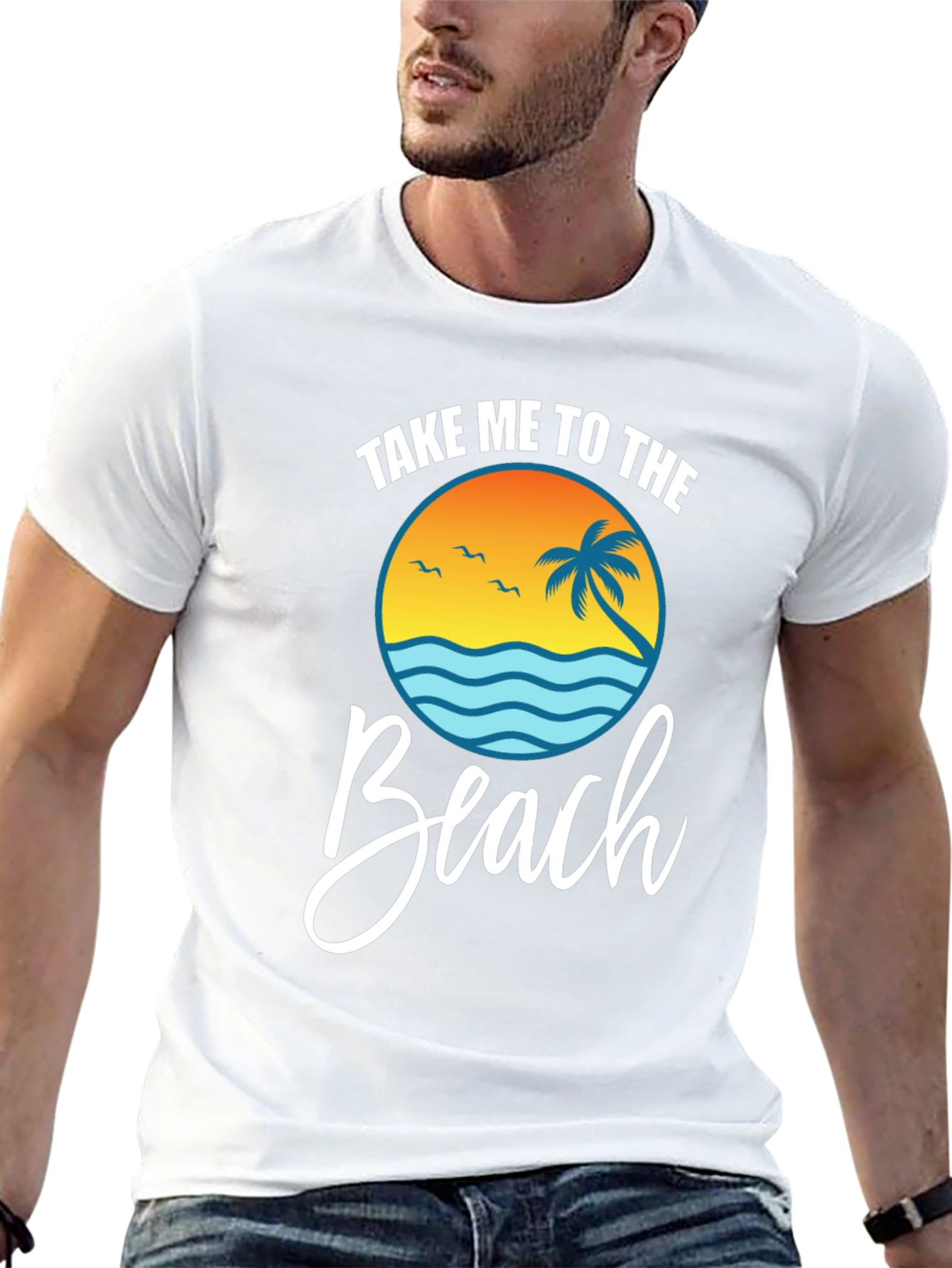 Camiseta Negra Llévame a la Playa Estilo Vacacional