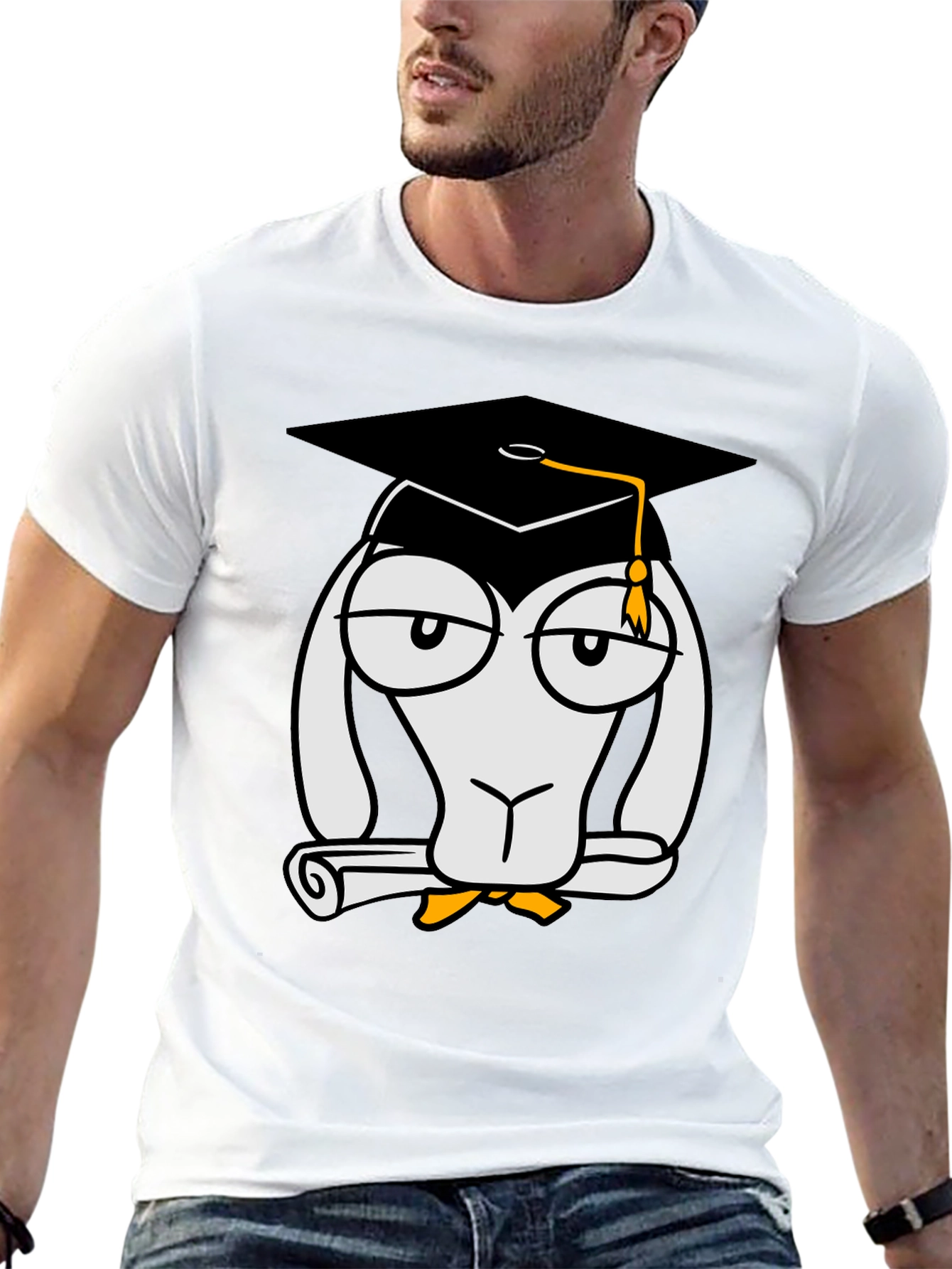 Camiseta Negra con Diseño Divertido de Graduado