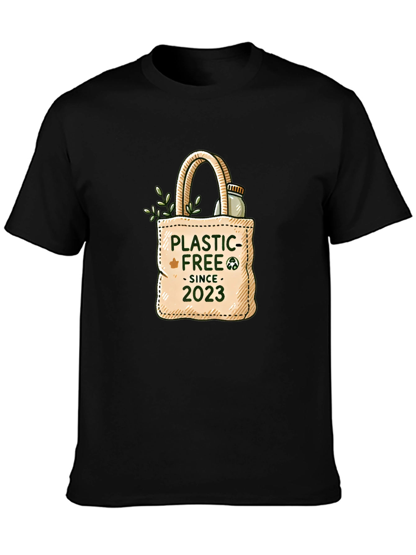 Camiseta Negra Plastic-Free Since 2023