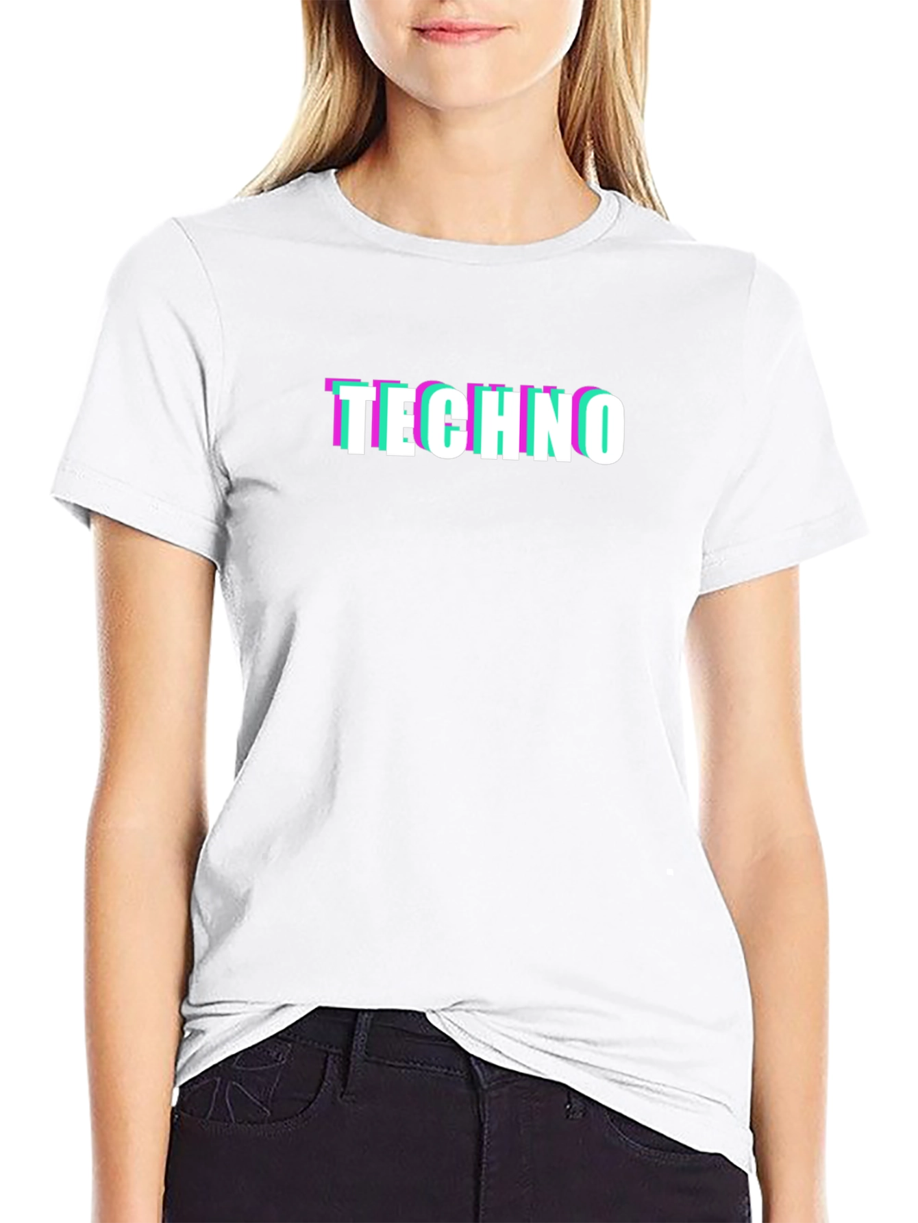 Camiseta Negra Techno Glitch