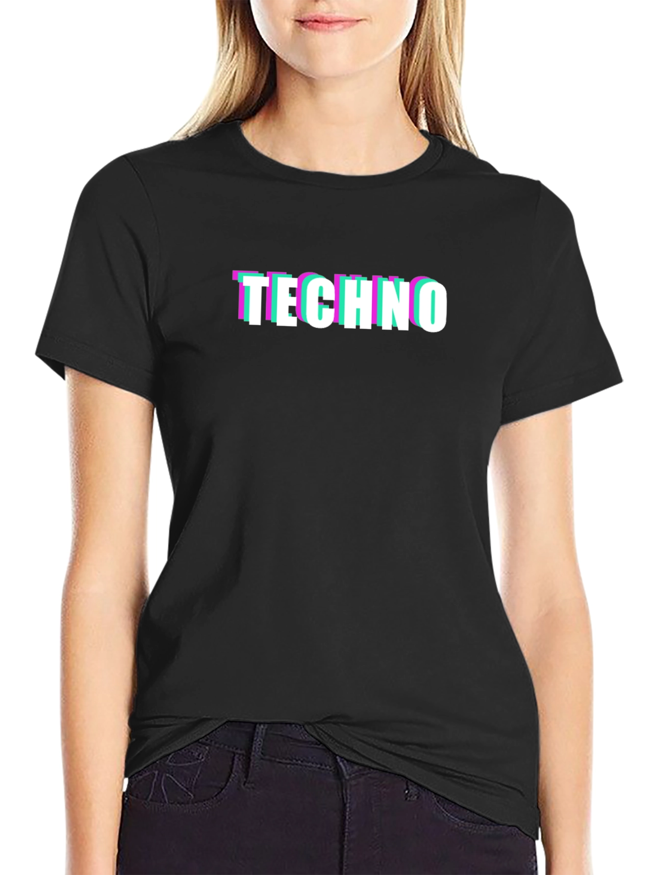 Camiseta Negra Techno Glitch