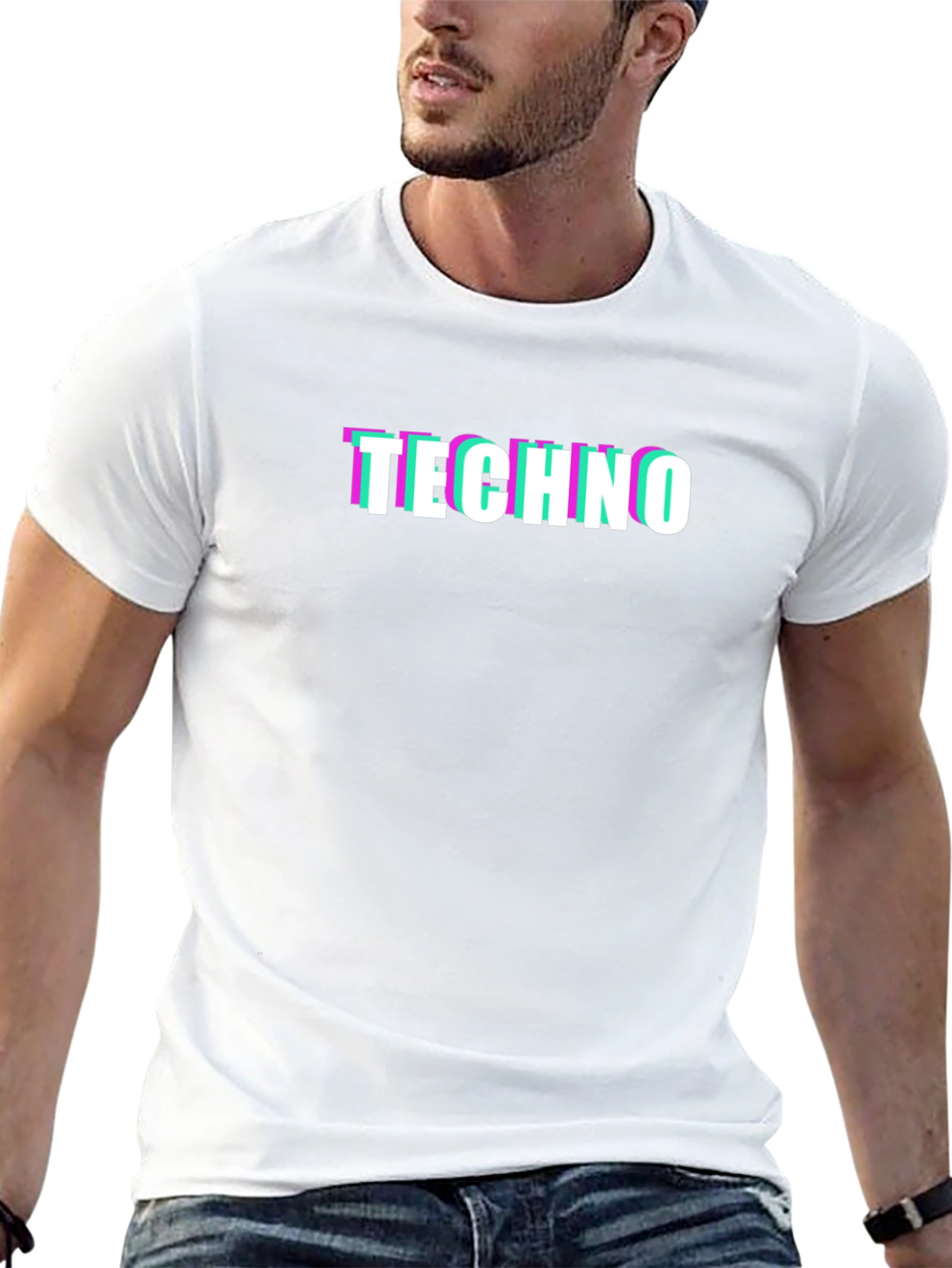 Camiseta Negra Techno Glitch