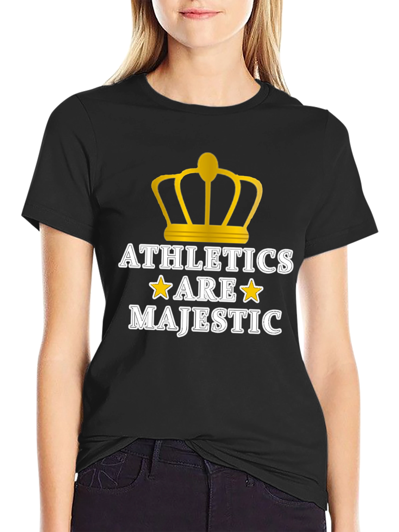 Camiseta Negra Athletics Are Majestic
