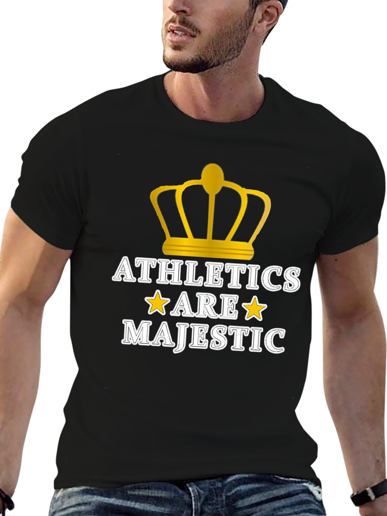 Camiseta Negra Athletics Are Majestic