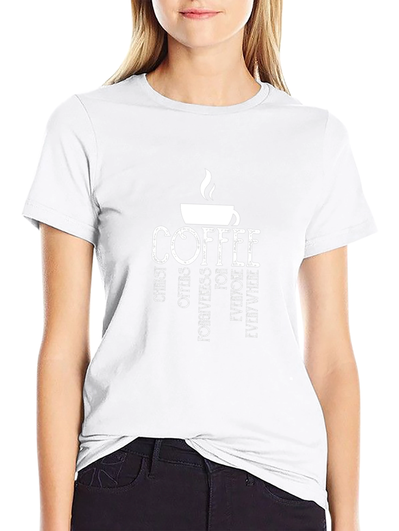 Camiseta Negra Café y Fe para Hombre