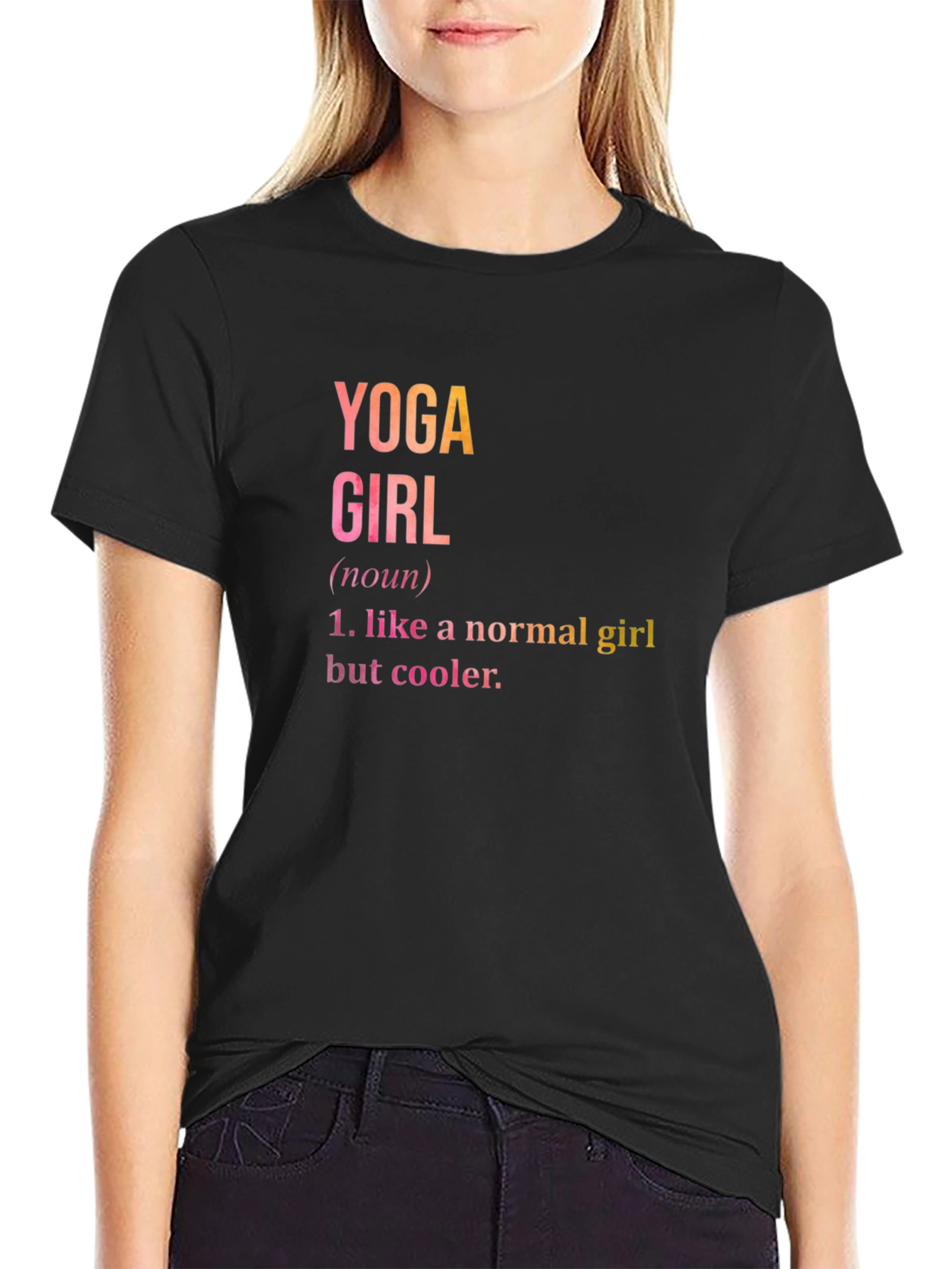 Camiseta Negra Yoga Girl: Comodidad y Estilo