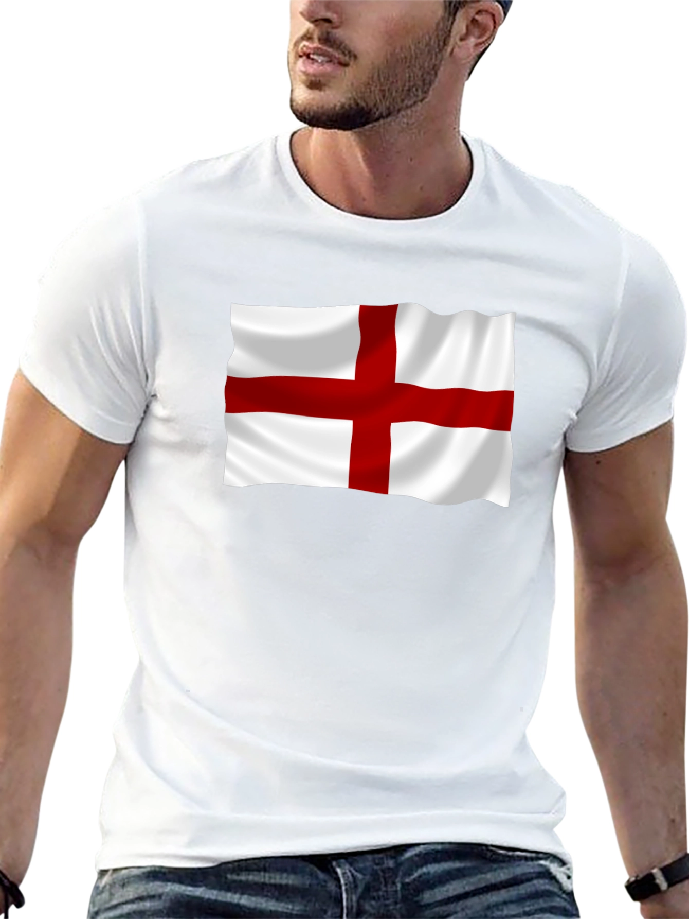 Camiseta Negra con Bandera de Inglaterra