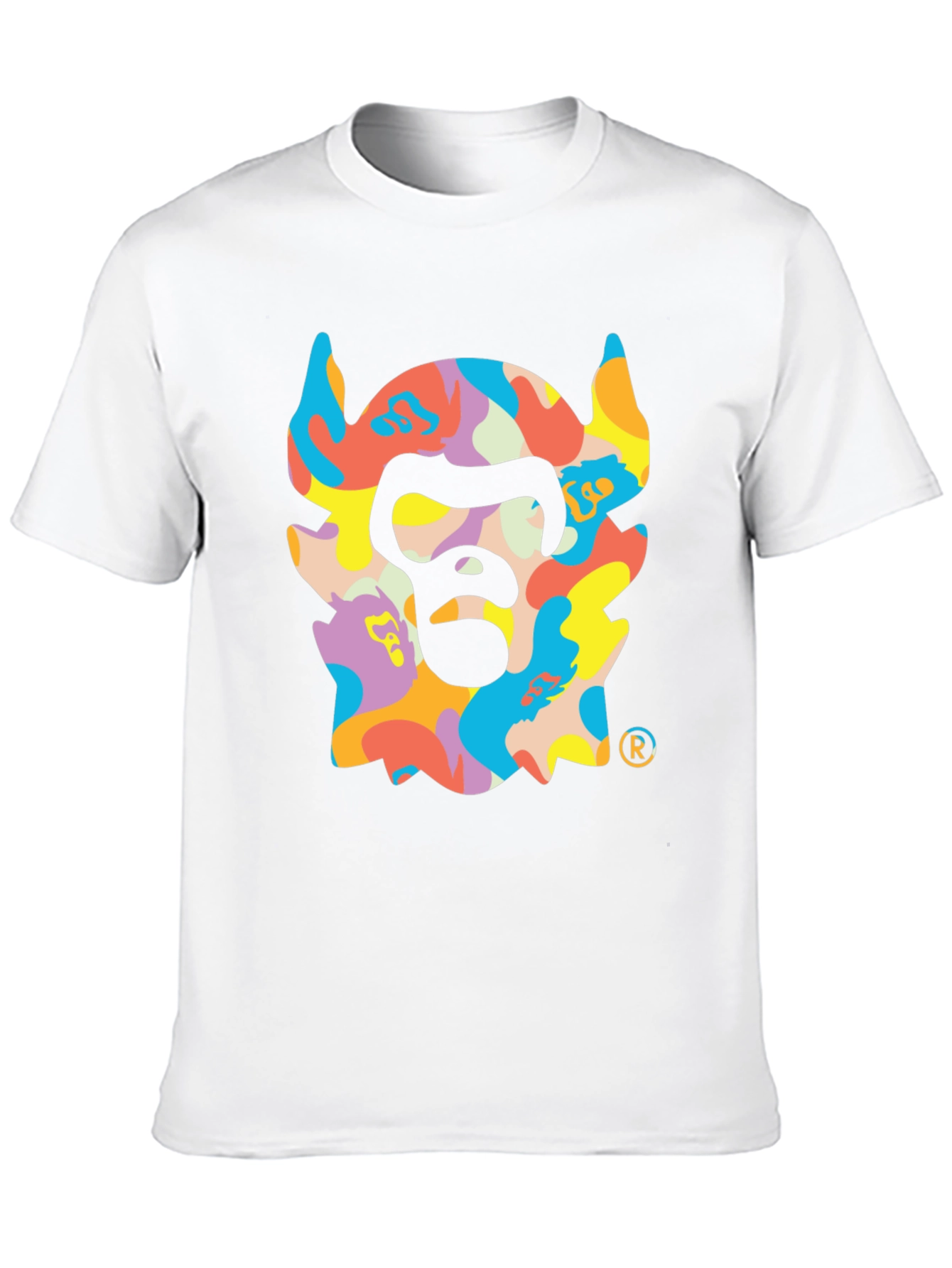 Camiseta Negra con Estampado de Gorila Abstracto