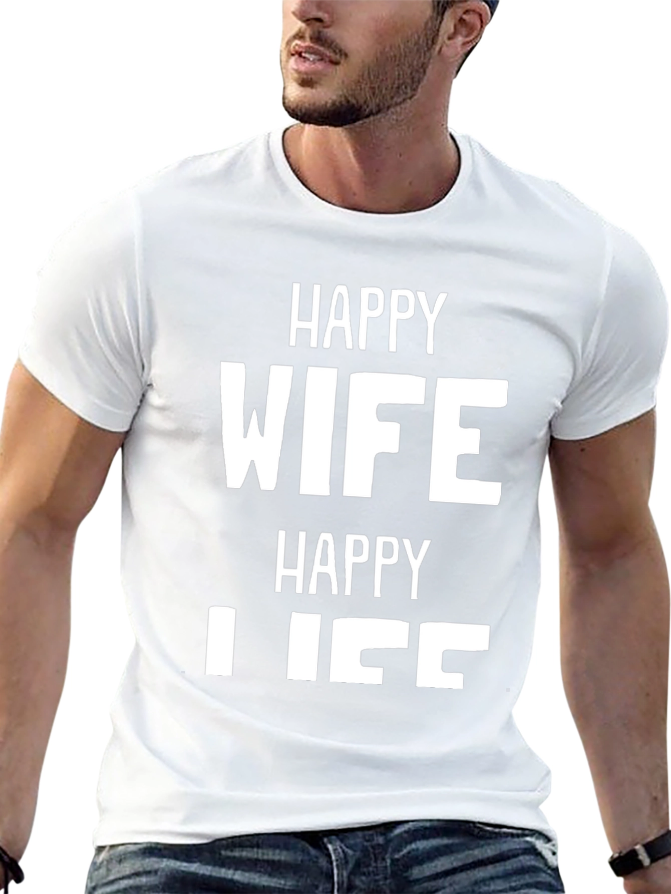 Camiseta Hombre: Esposa Feliz Vida Feliz