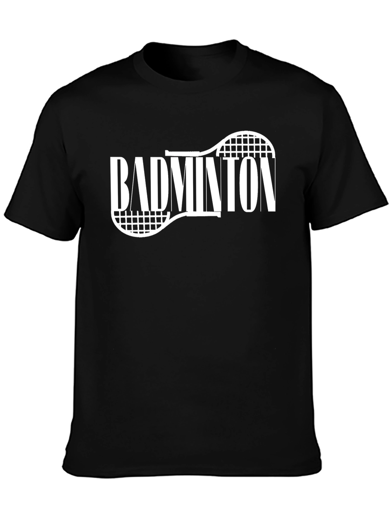 Camiseta Negra Badminton Raqueta Deportiva