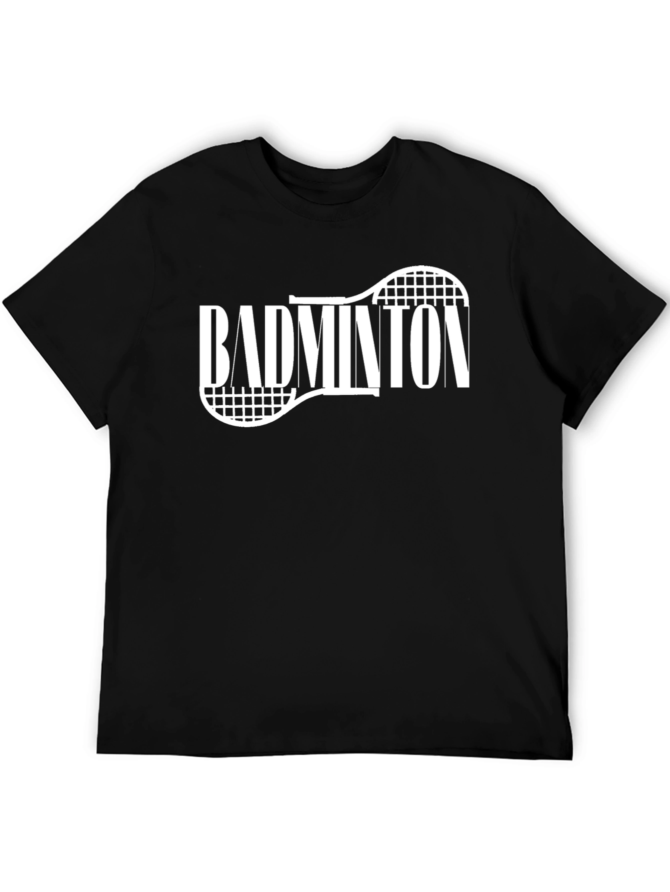 Camiseta Negra Badminton Raqueta Deportiva