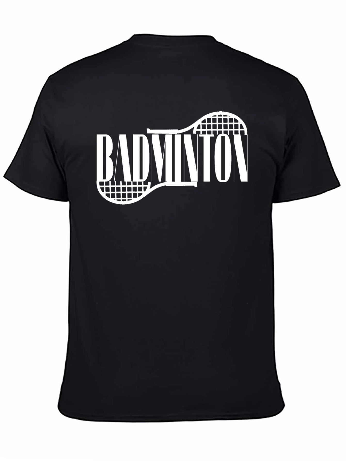 Camiseta Negra Badminton Raqueta Deportiva