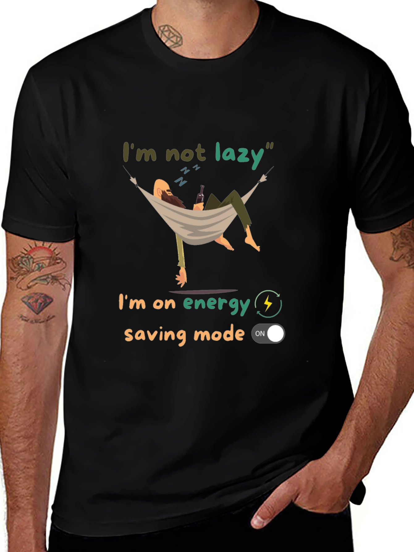 Camiseta Hombre No Soy Perezoso Modo Ahorro Energía