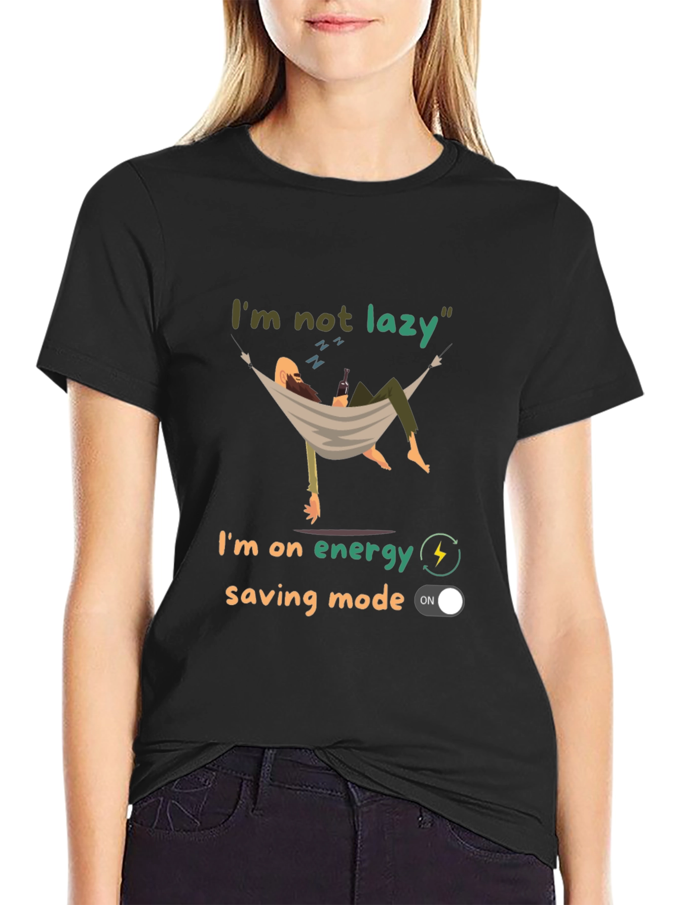 Camiseta Hombre No Soy Perezoso Modo Ahorro Energía