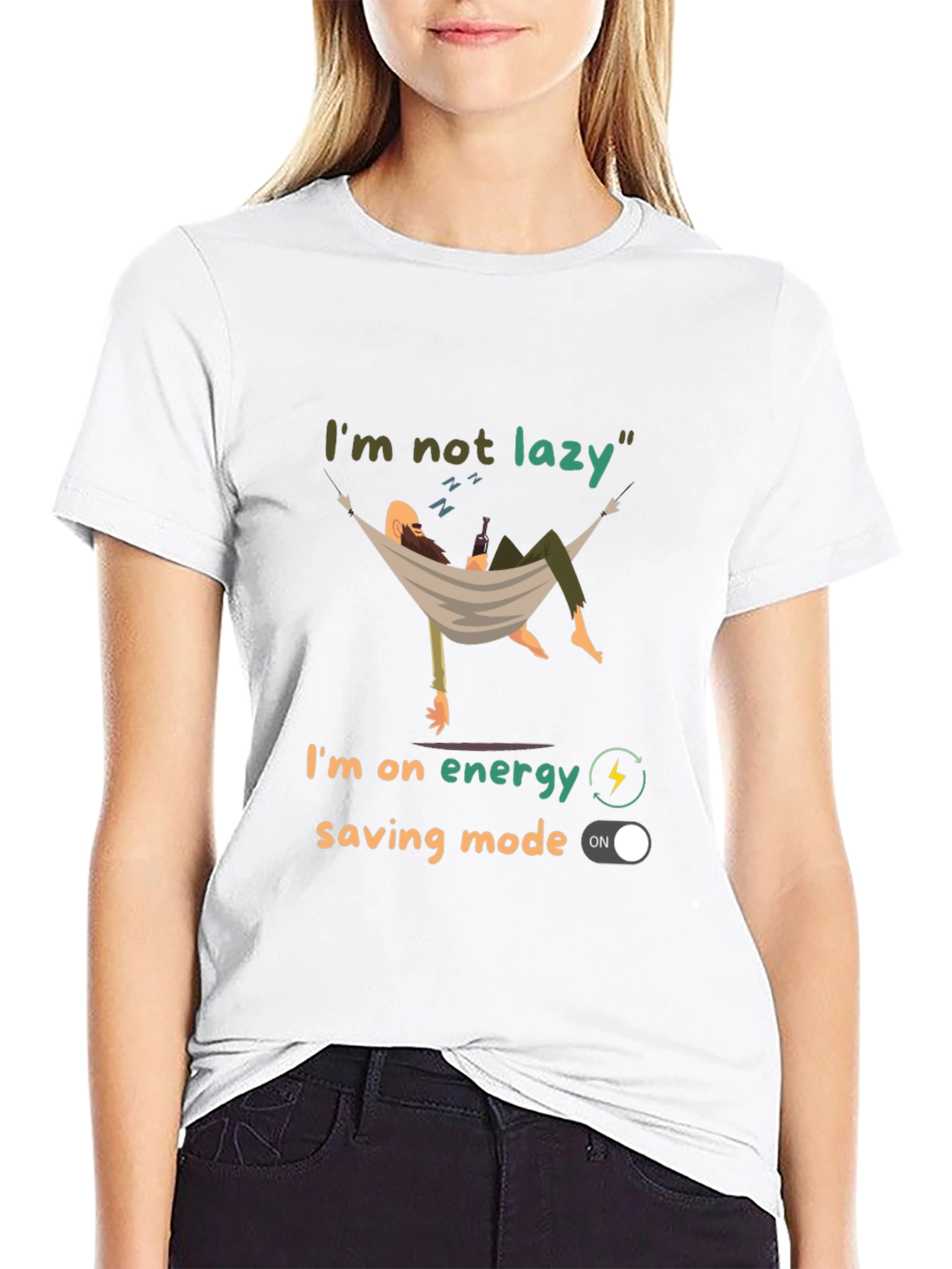 Camiseta Hombre No Soy Perezoso Modo Ahorro Energía