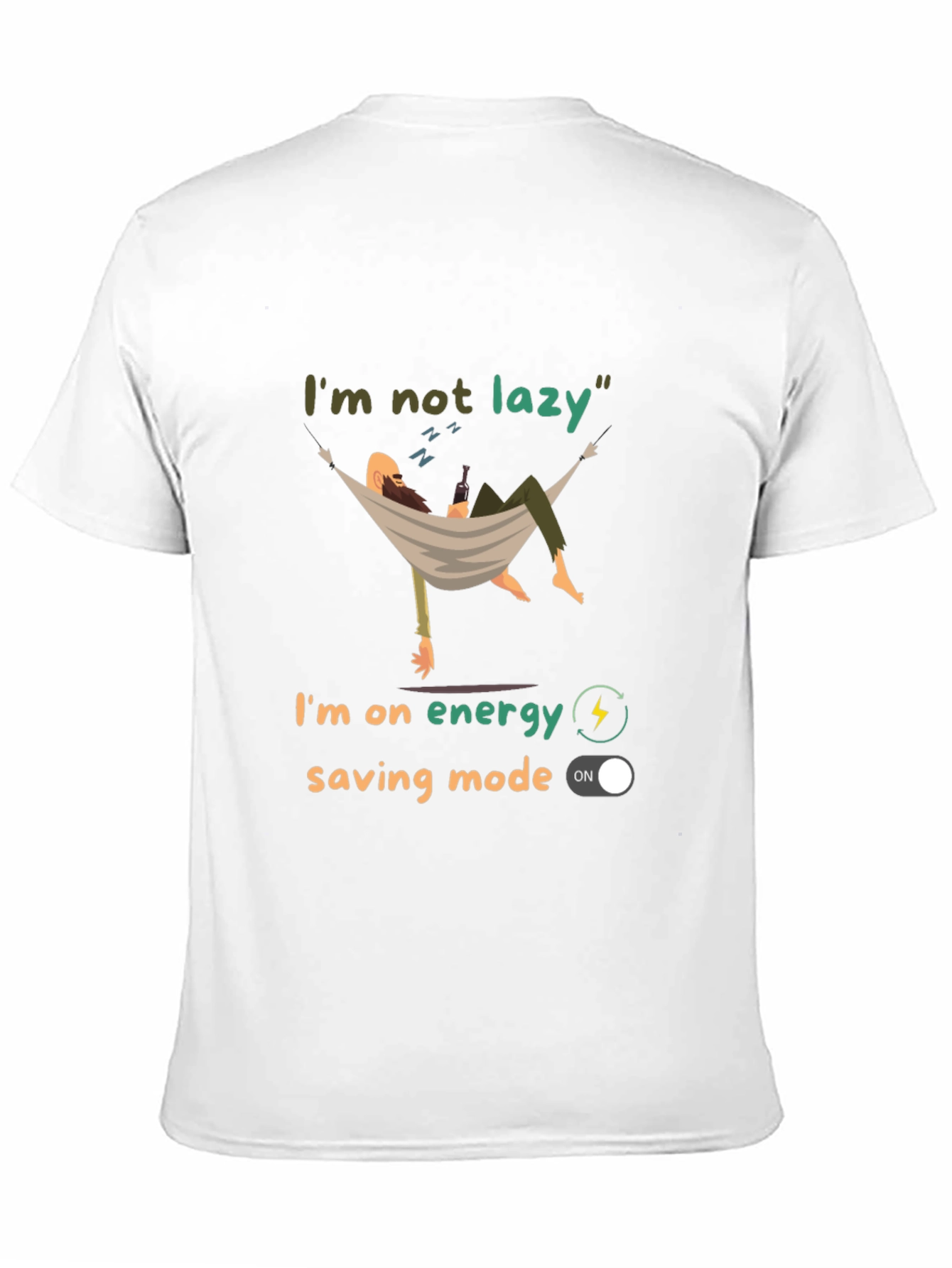 Camiseta Hombre No Soy Perezoso Modo Ahorro Energía