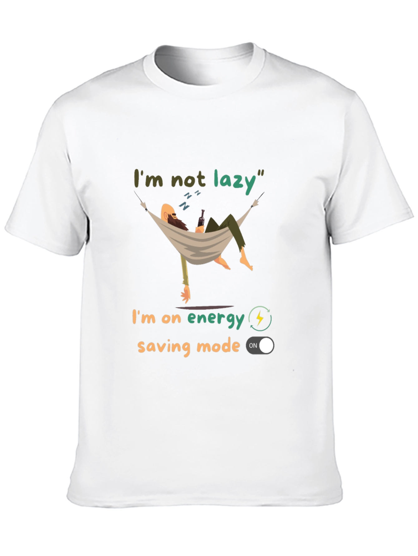 Camiseta Hombre No Soy Perezoso Modo Ahorro Energía
