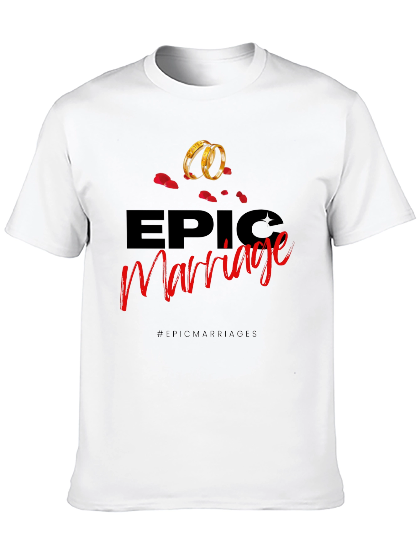 Camiseta Negra con Diseño Epic Marriage
