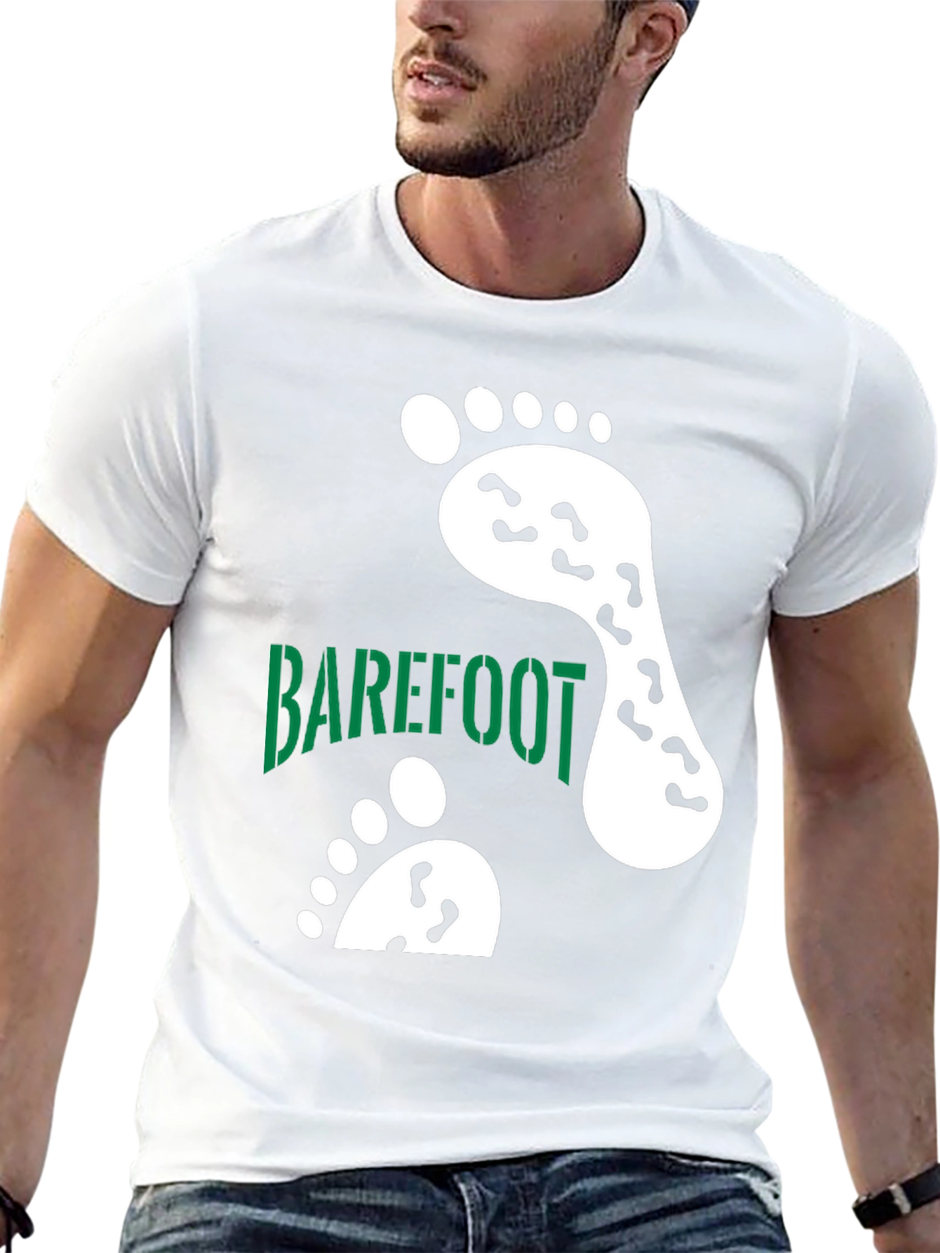 Camiseta Negra Barefoot Estampada