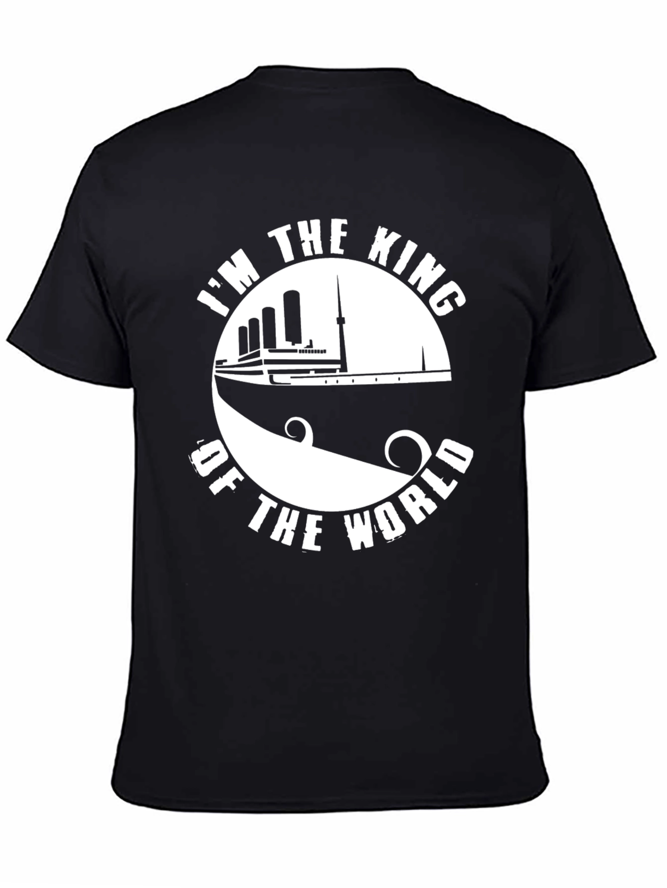 Camiseta Negra Soy el Rey del Mundo Titanic
