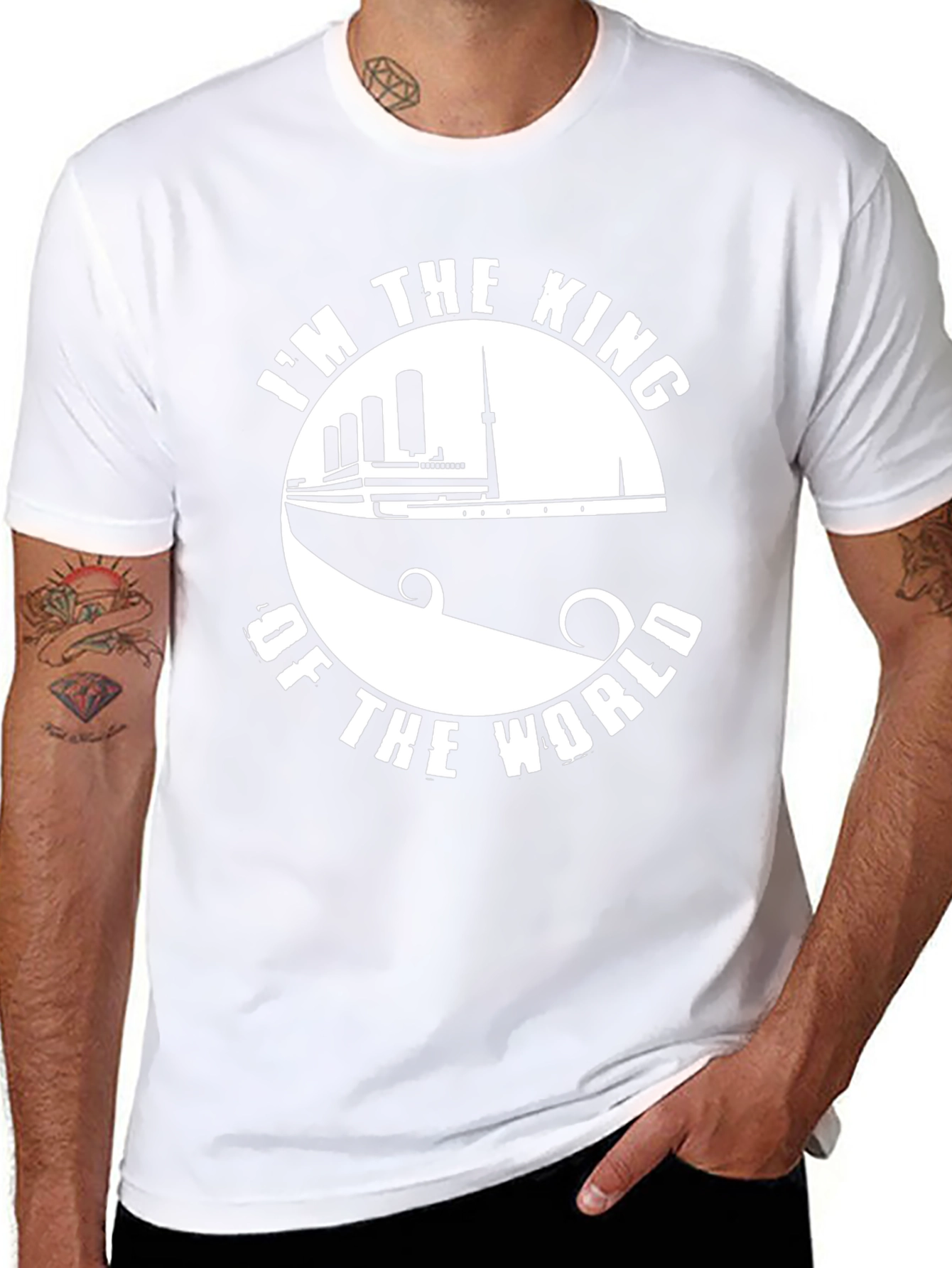 Camiseta Negra Soy el Rey del Mundo Titanic
