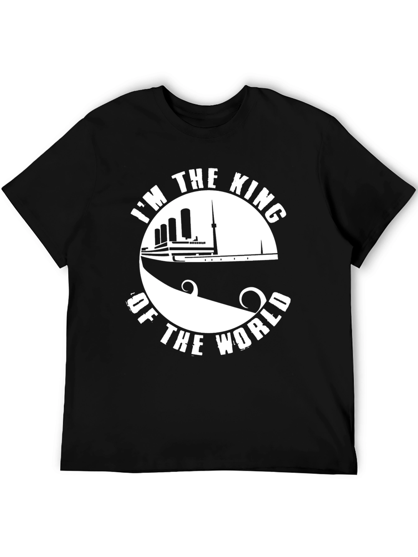 Camiseta Negra Soy el Rey del Mundo Titanic