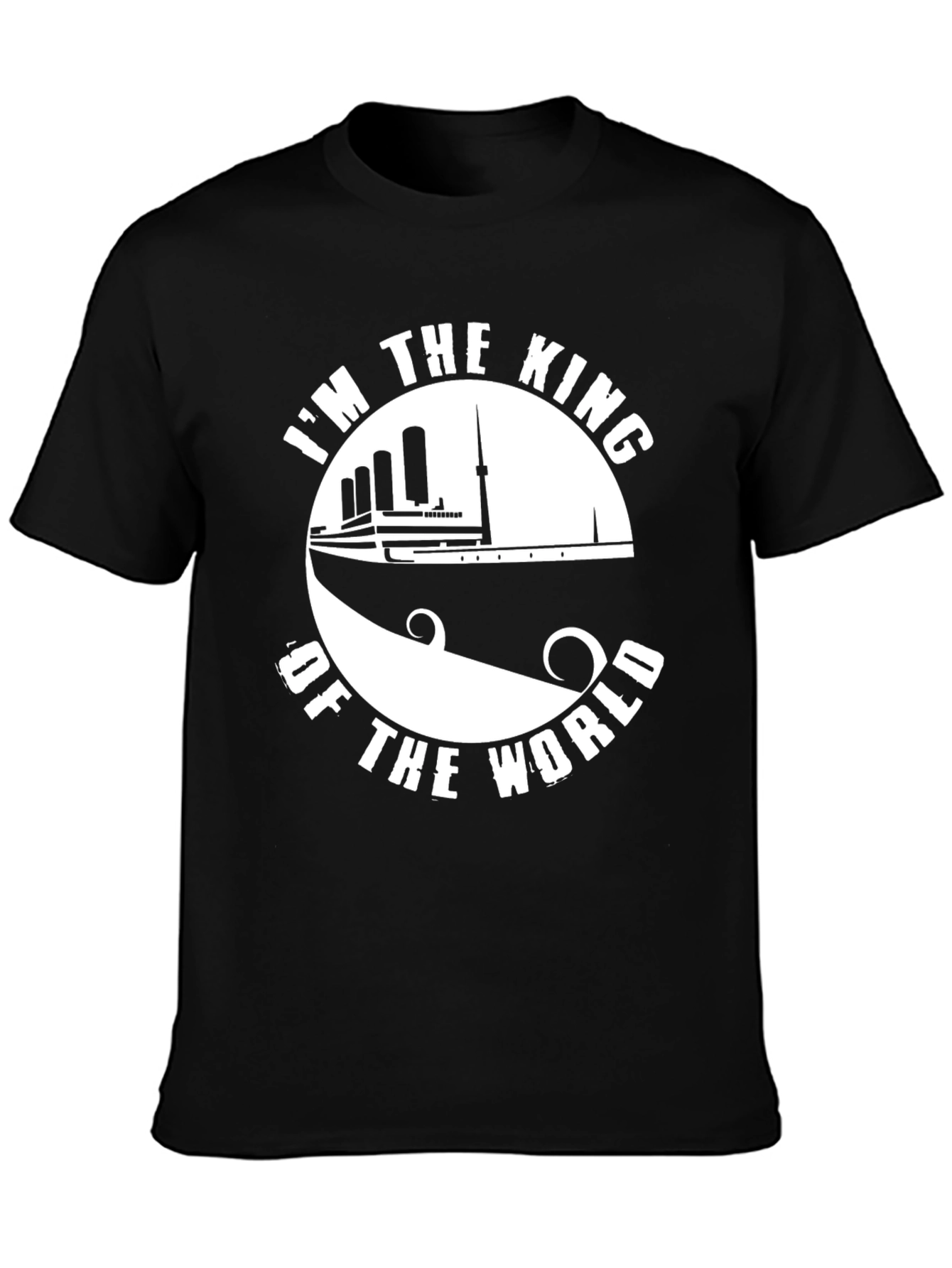Camiseta Negra Soy el Rey del Mundo Titanic