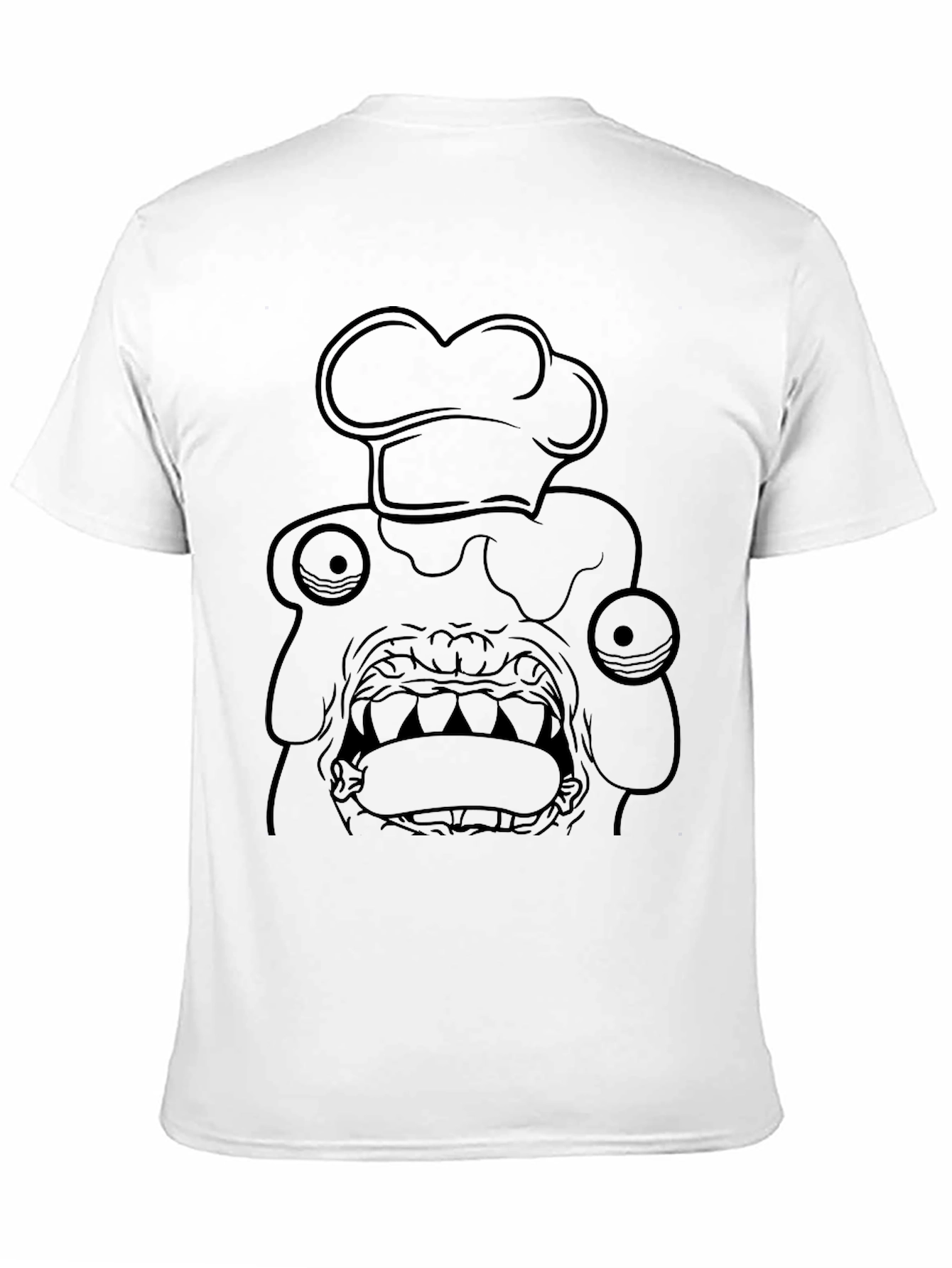 Camiseta Negra con Diseño de Chef Monstruoso