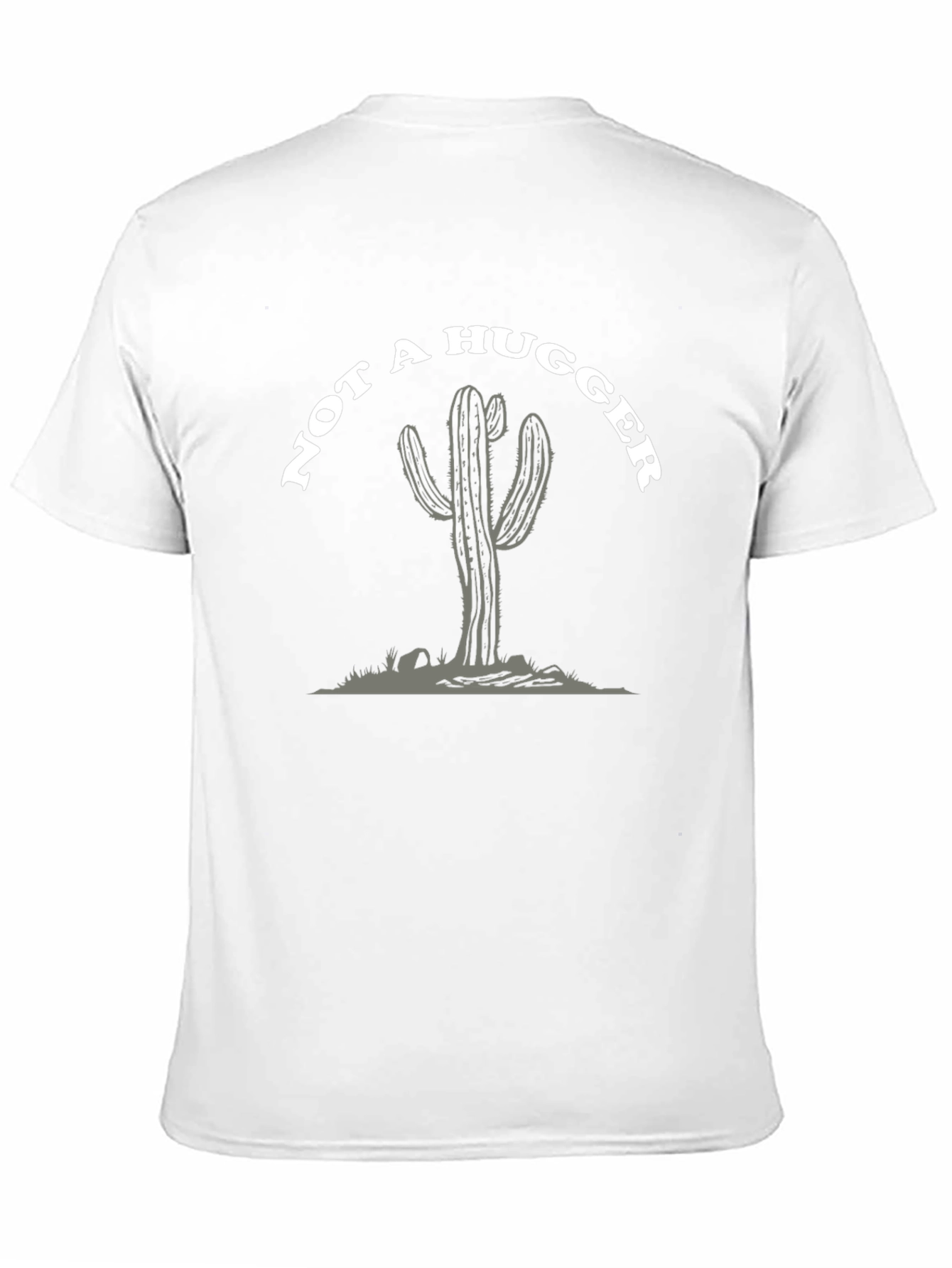 Camiseta Negra: No Soy Abrazador - Diseño Cactus