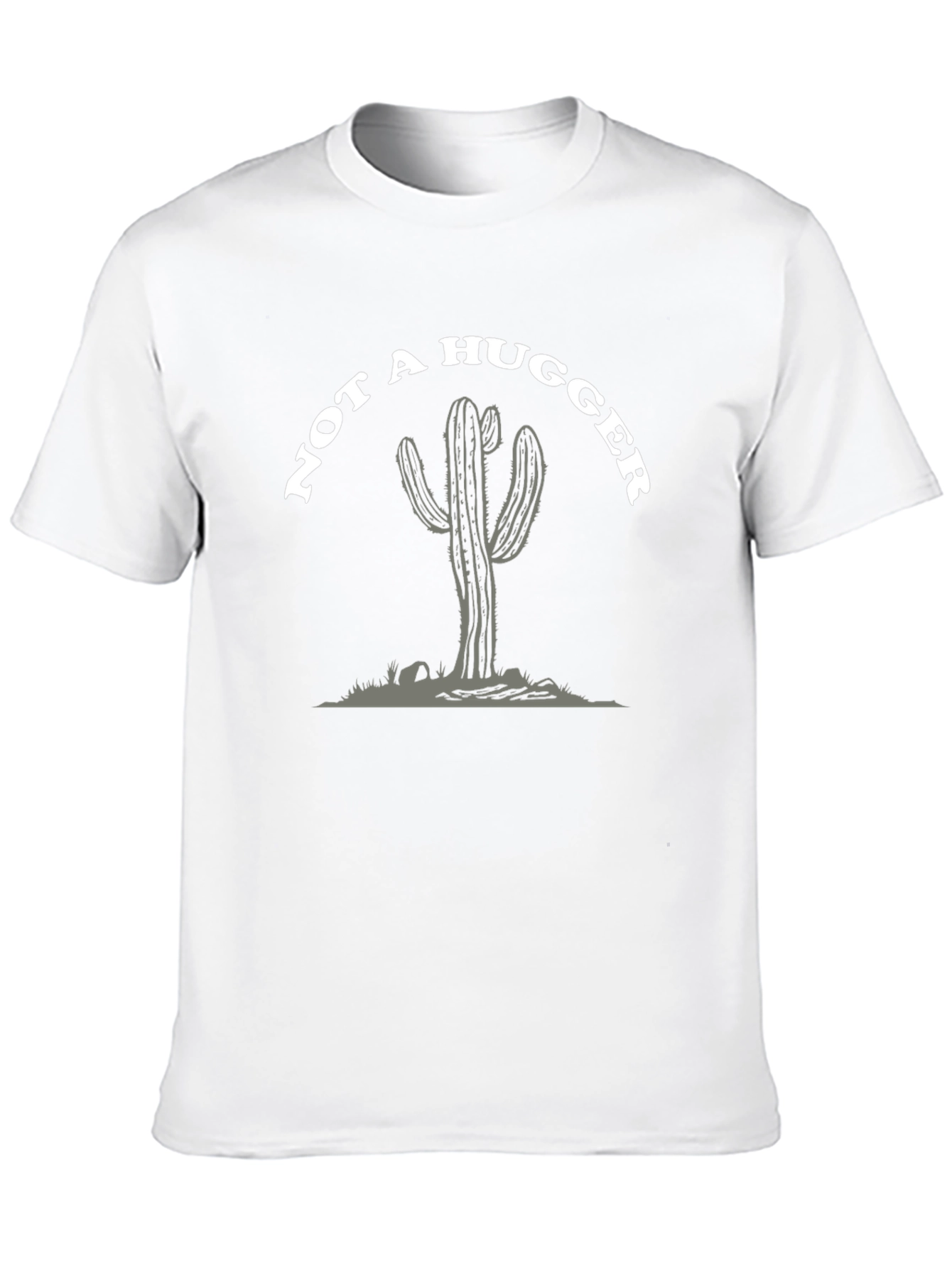Camiseta Negra: No Soy Abrazador - Diseño Cactus