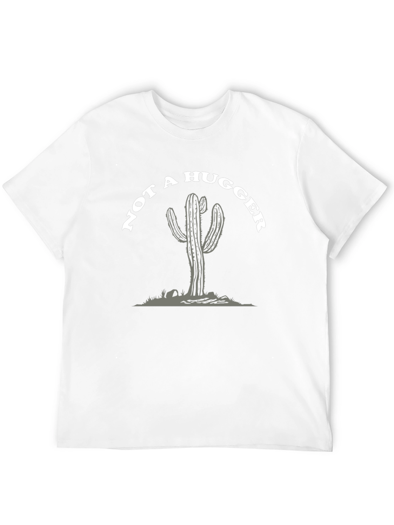 Camiseta Negra: No Soy Abrazador - Diseño Cactus