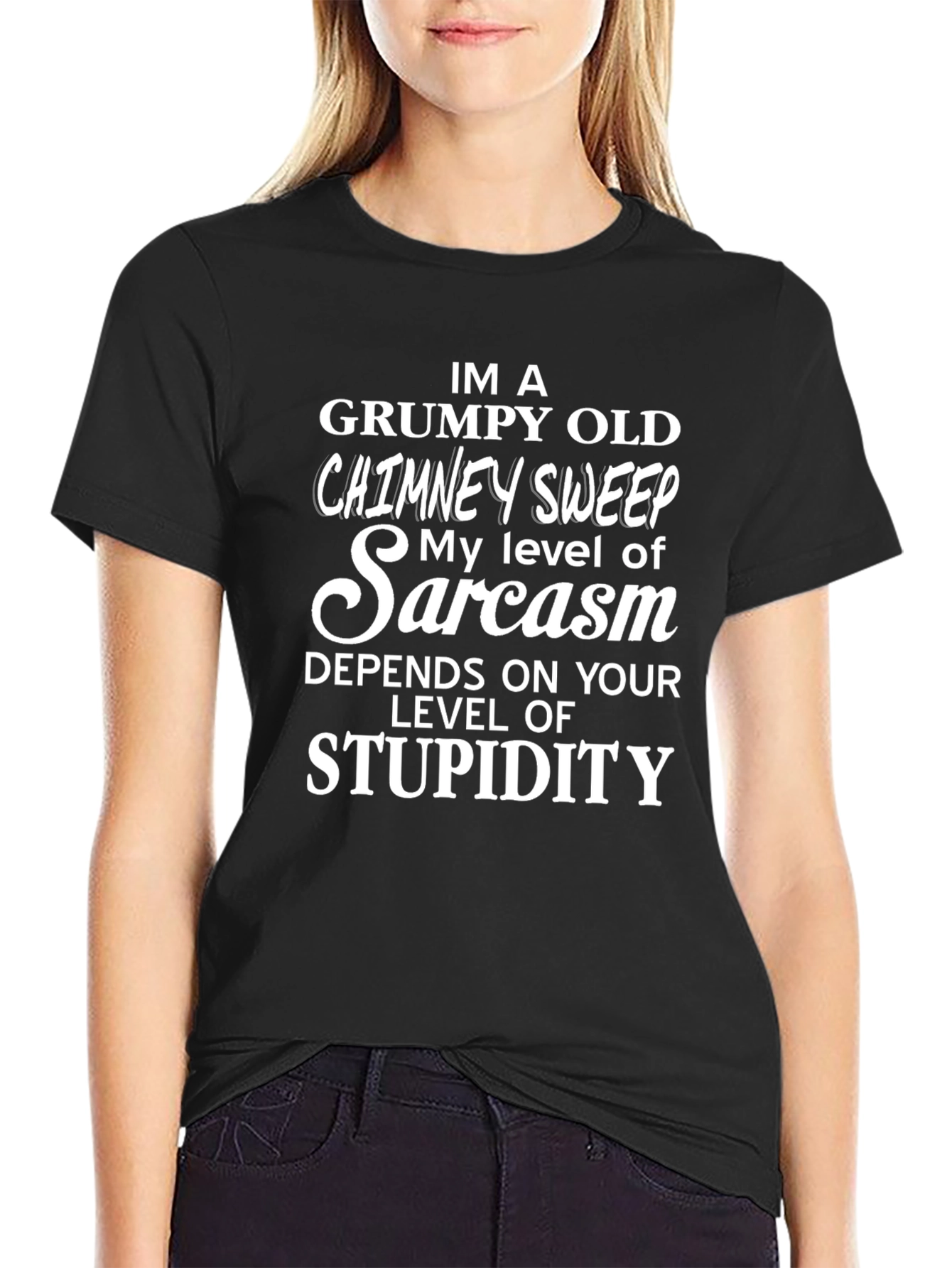 Camiseta Negra: Sarcasmo de Deshollinador Gruñón