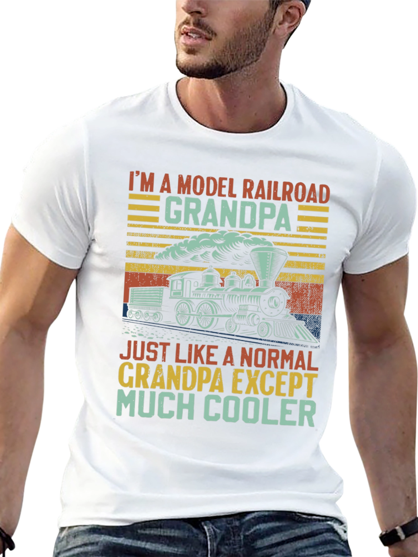 Camiseta Negra: Abuelo Ferrocarril Modelo Cool