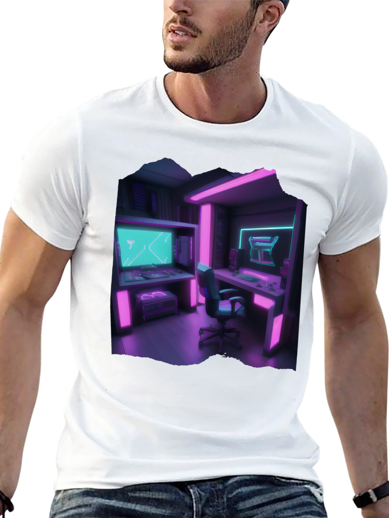 Camiseta Gamer Retro - Sala de Juegos Neón
