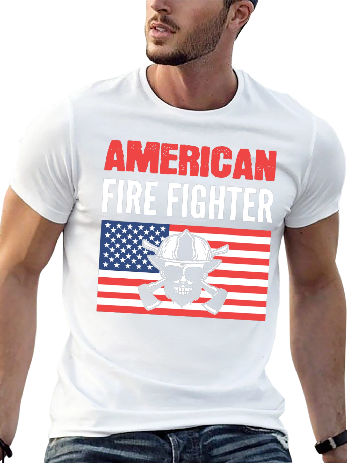 Camiseta Bombero Americano - Diseño Patriótico