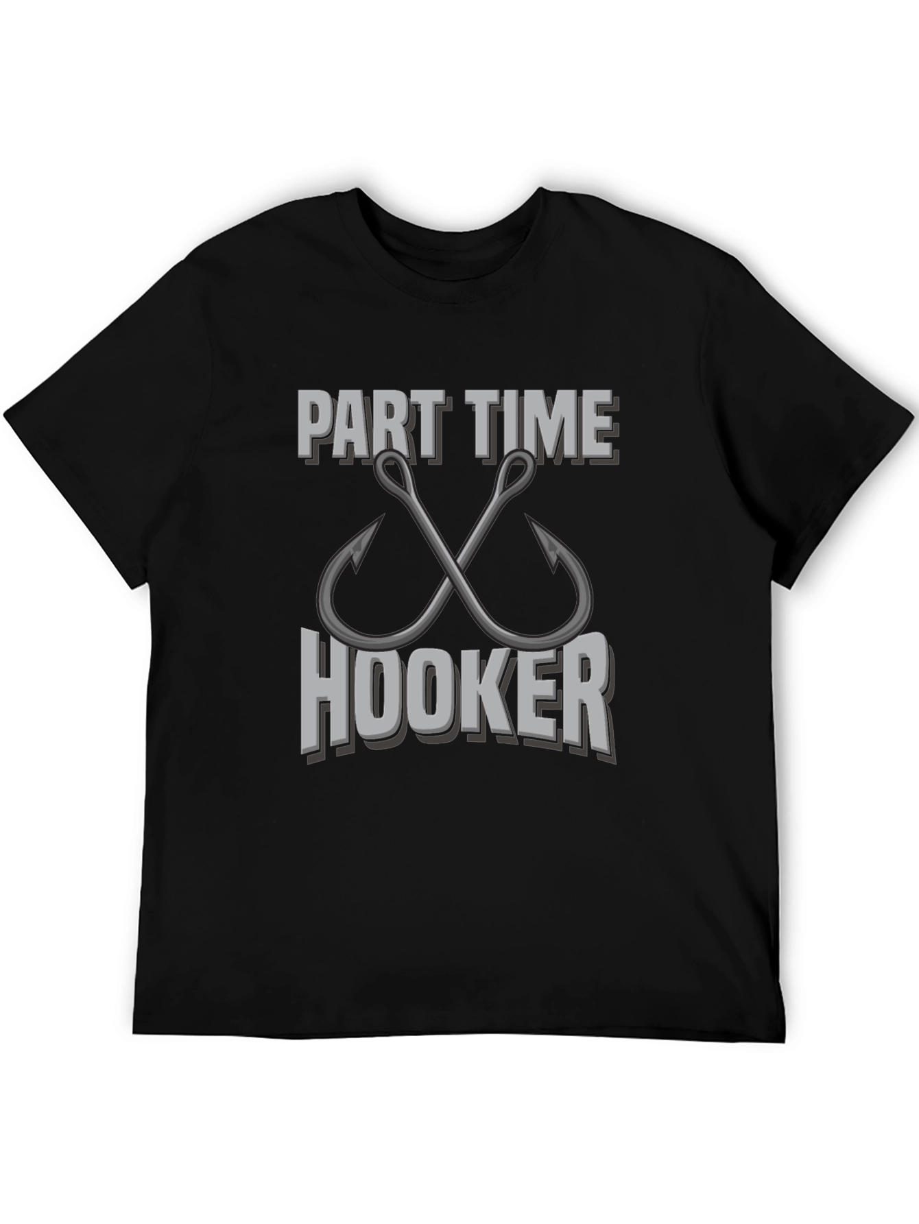 Camiseta Negra Part Time Hooker para Pesca