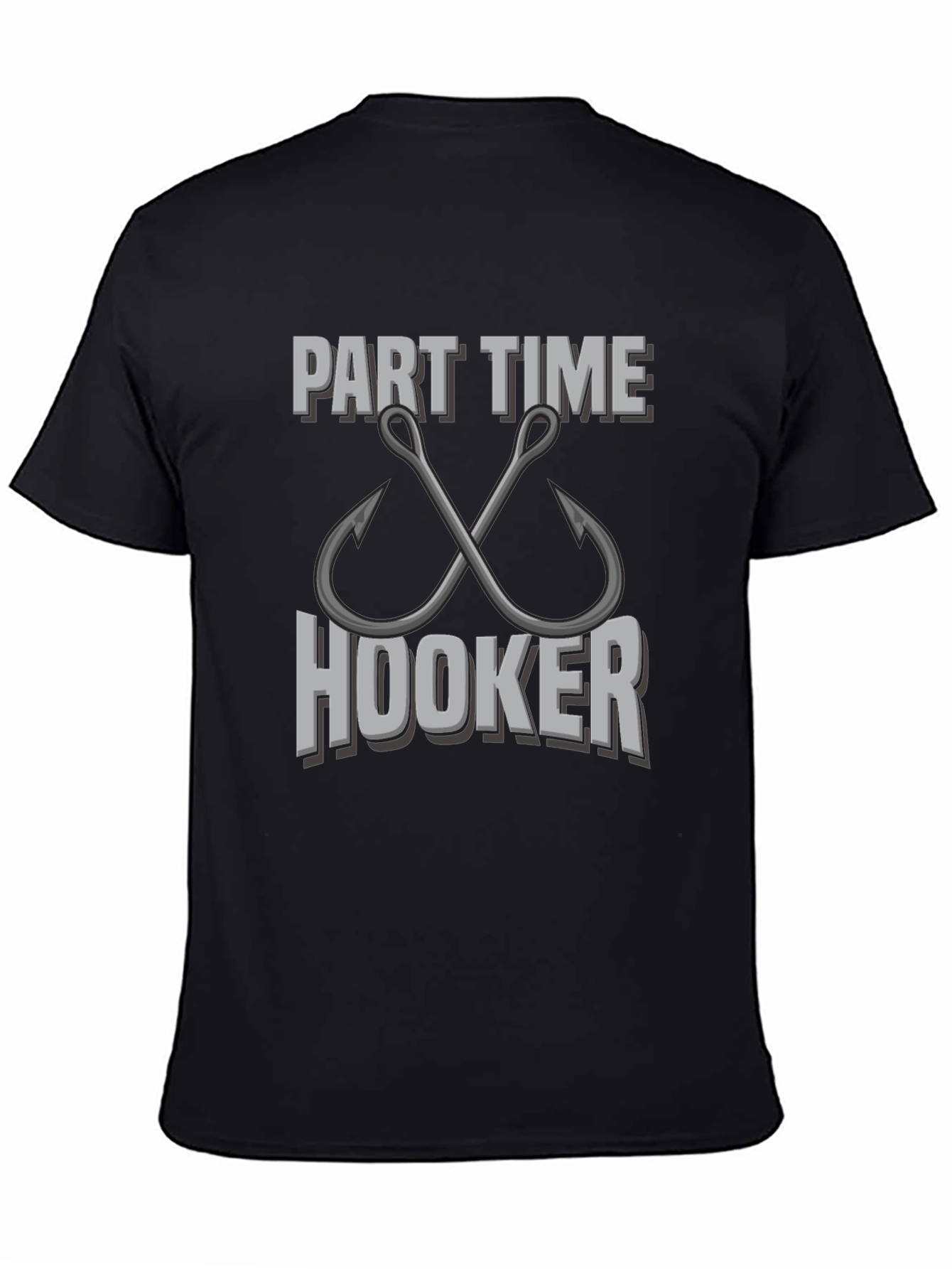 Camiseta Negra Part Time Hooker para Pesca